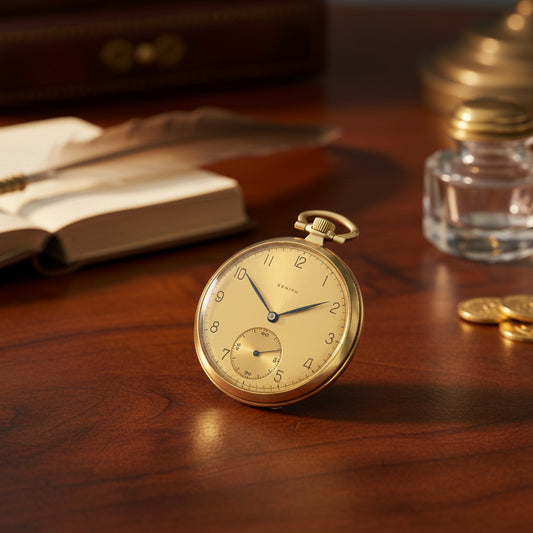 Zenith Rare Art Deco Gold Pocket Watch ca 1920-1930