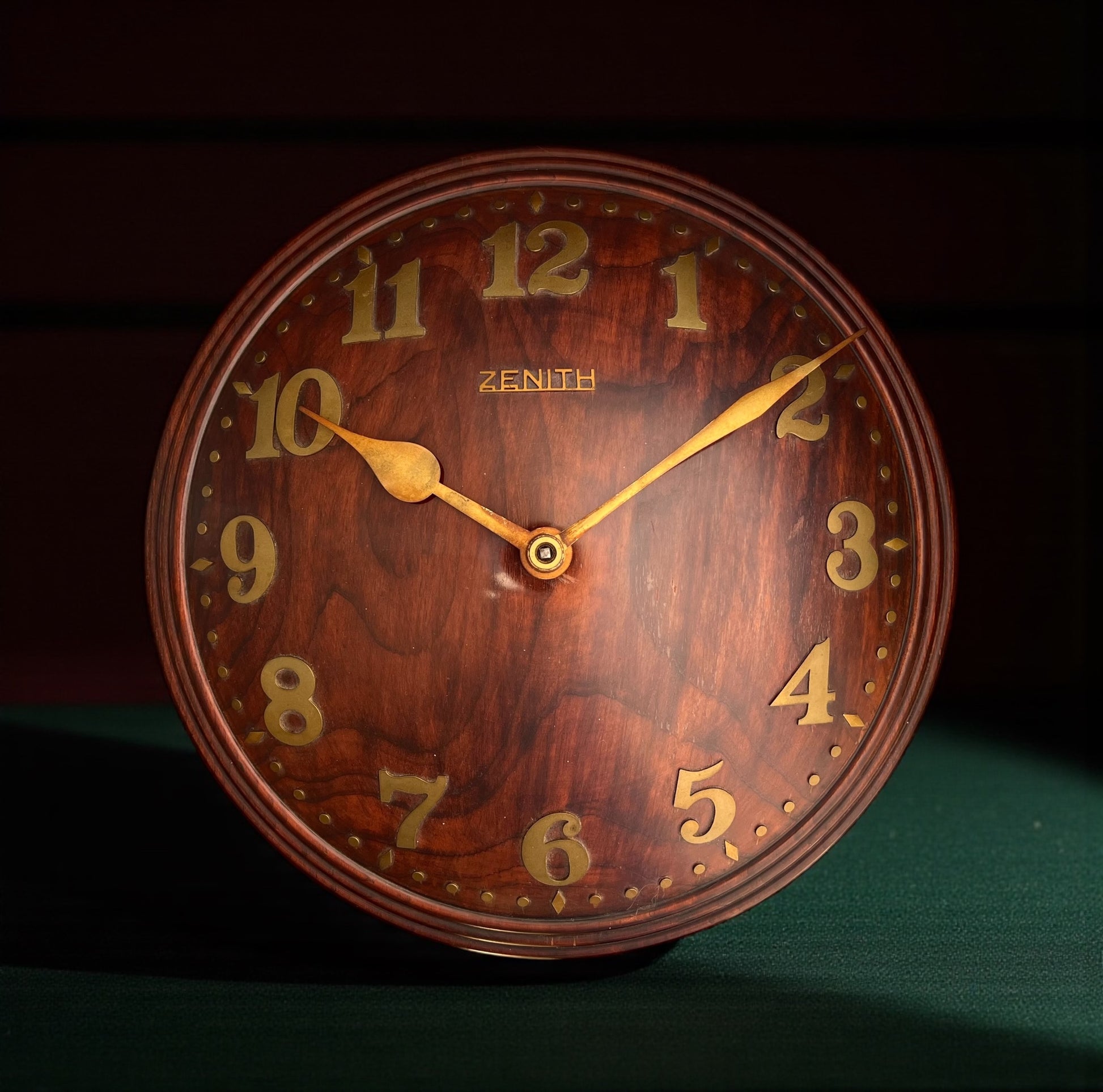 Zenith Handmade Wall Clock / Horloge Murale in Wood Rare