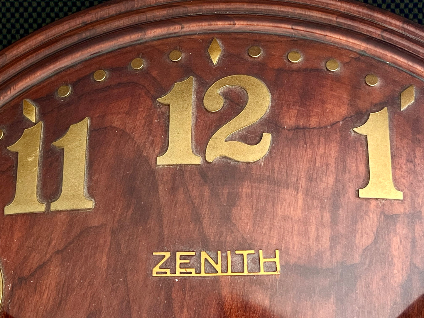 Zenith Handmade Wall Clock / Horloge Murale in Wood Rare