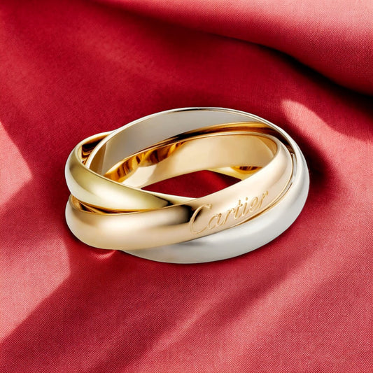 Cartier New Trinity Ring Bague in white, rose & yellow 18k Gold