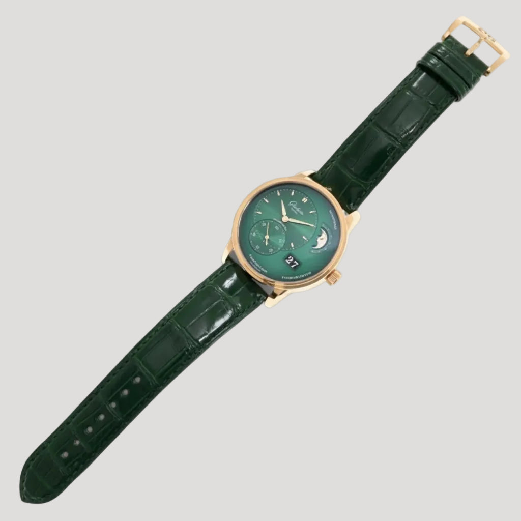Glashütte Original Panomaticlunar Green 40mm 1-90-02-23-35-61 Full Set