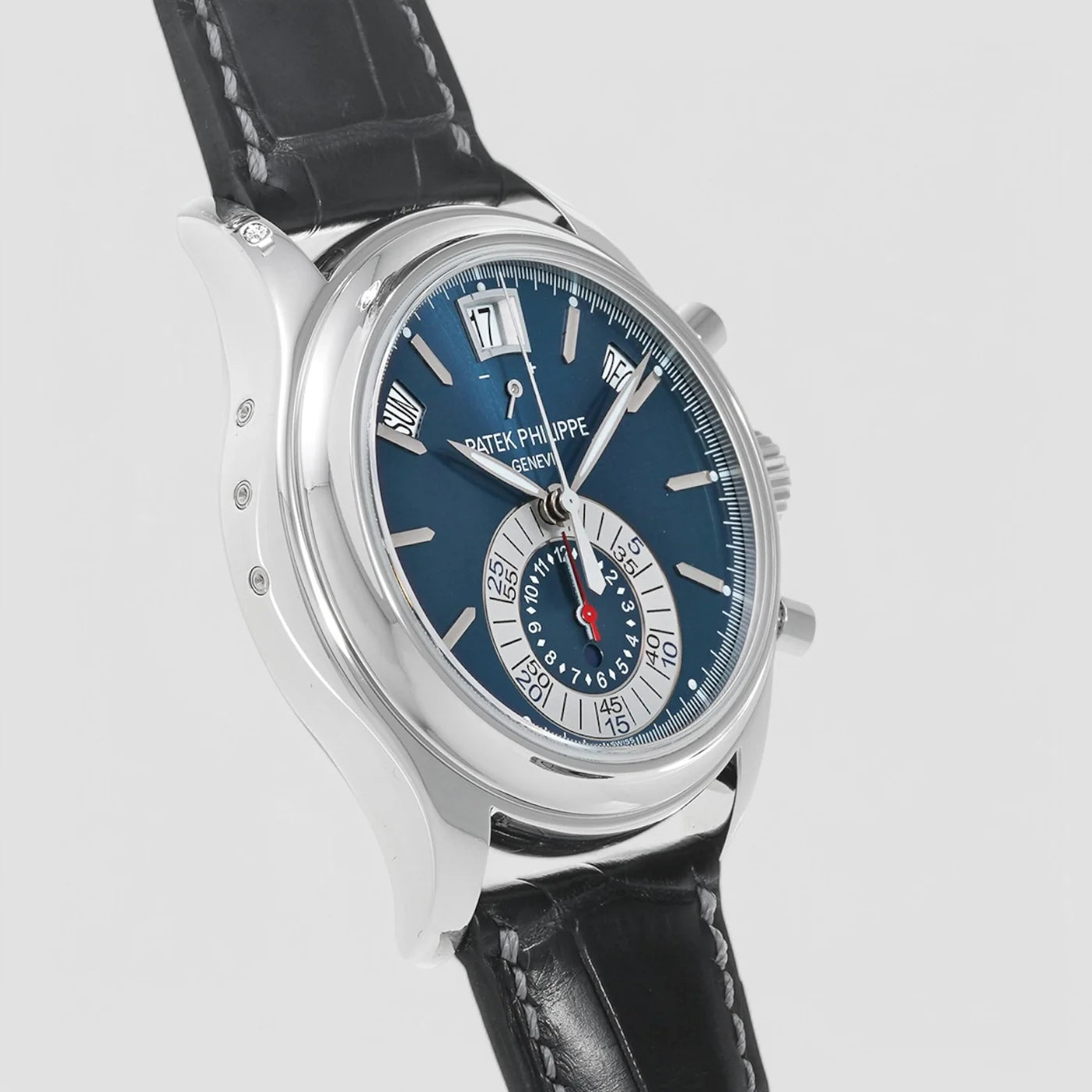 Patek Philippe Annual Calendar Chronograph Platinum Blue Dial 5960P-015 New Full Set