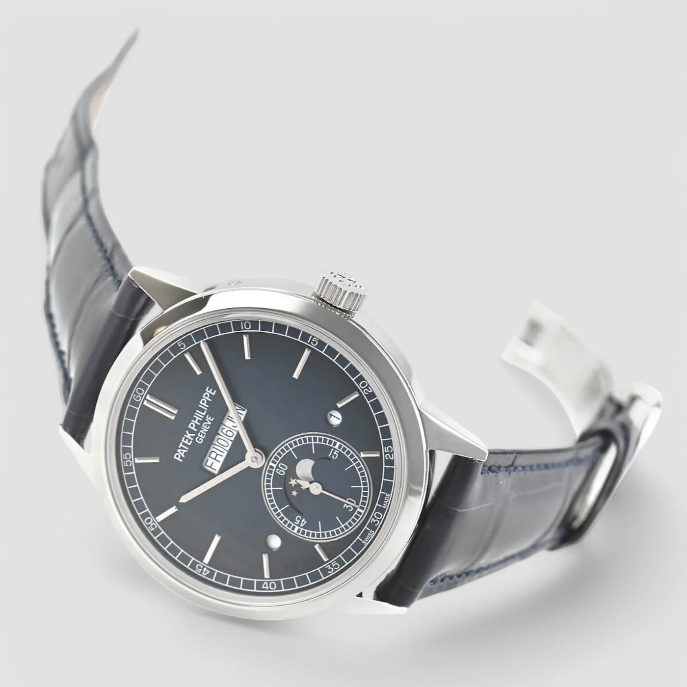Patek Philippe Perpetual Calendar 5236P In Line Perpetual Calendar Platinum Blue Dial 5236P New Full Set-001