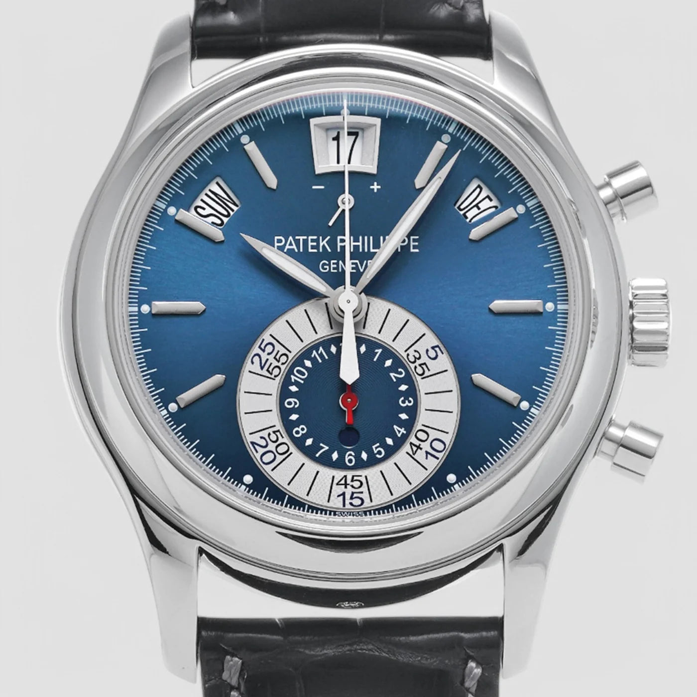 Patek Philippe Annual Calendar Chronograph Platinum Blue Dial 5960P-015 New Full Set