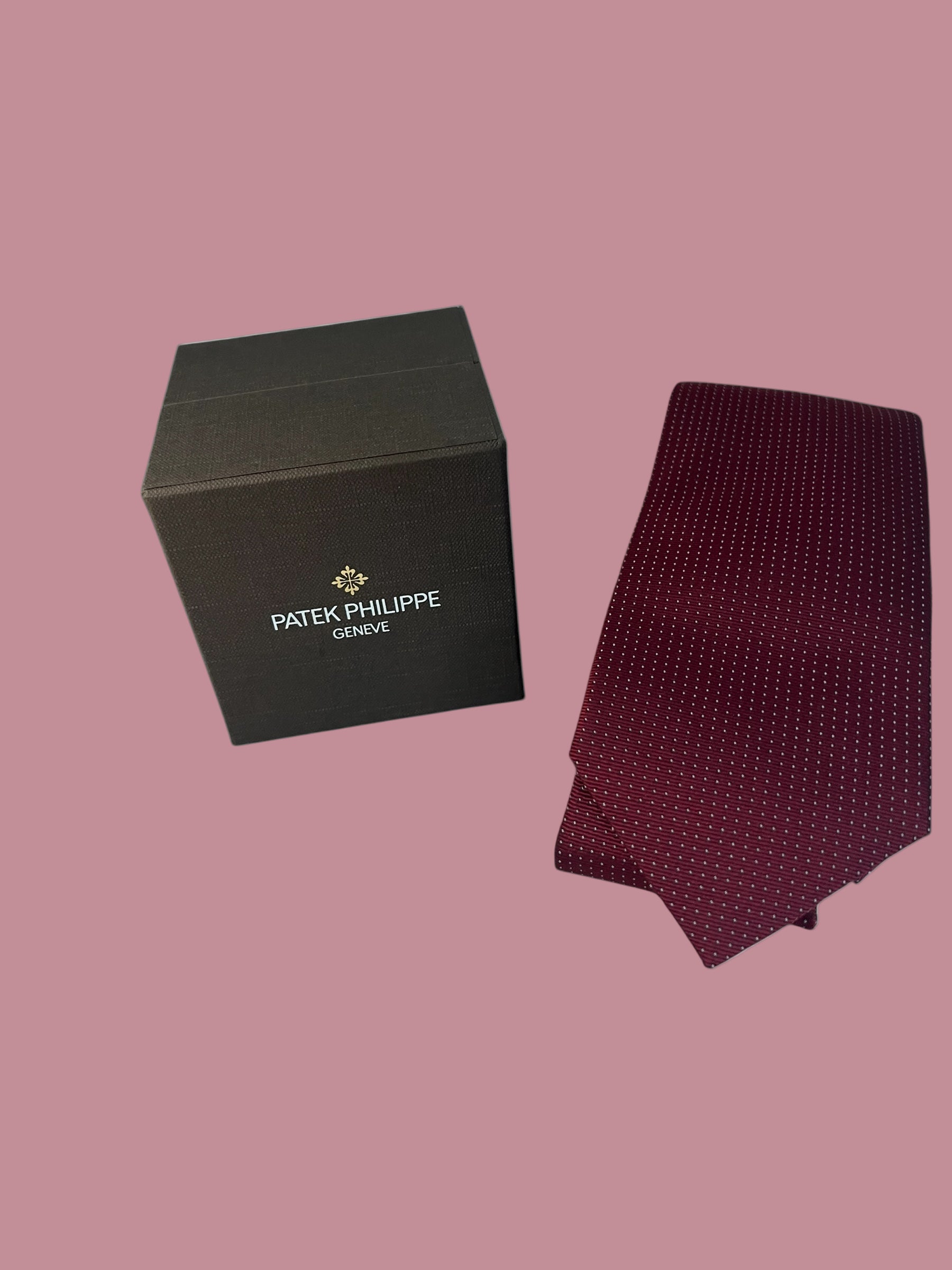 fine Patek Philippe Tie in Bordeaux Silk, in its Patek box