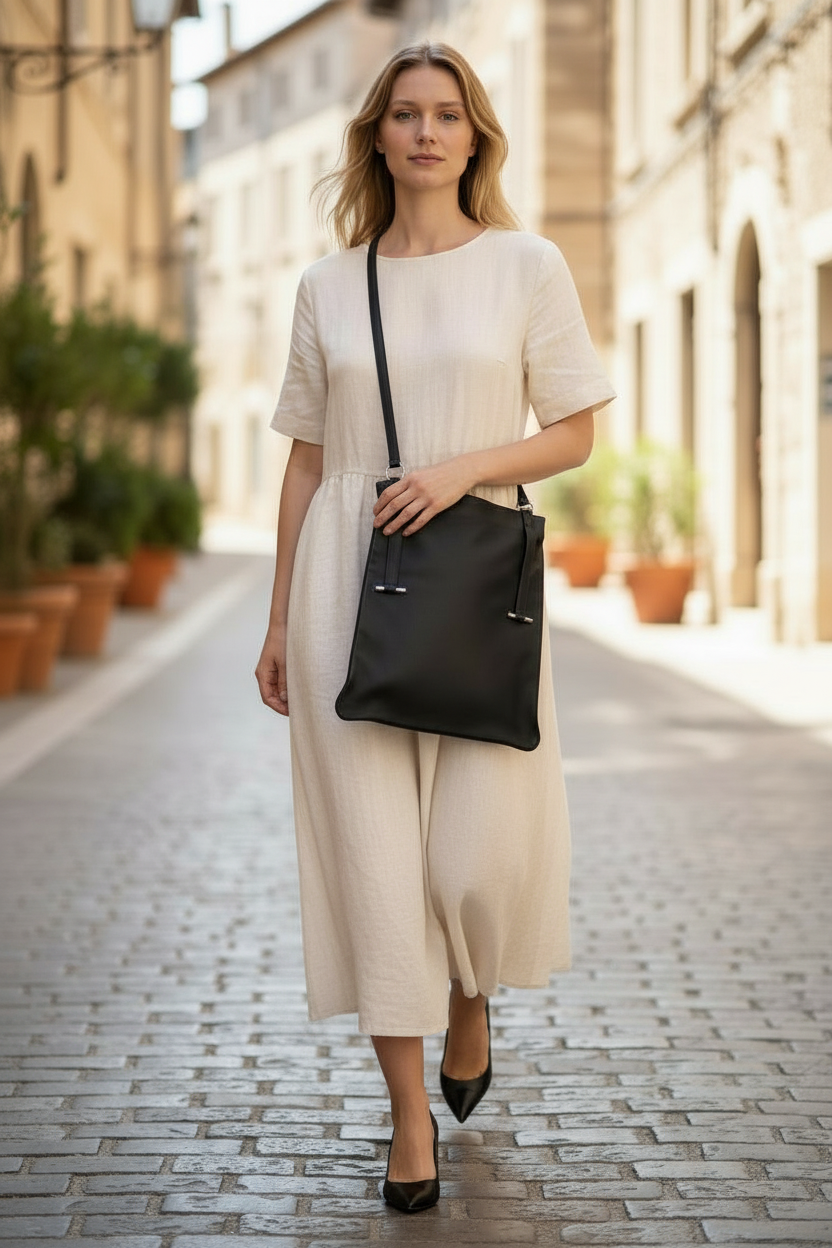 Hermes dark blue  leather bag / sac / tasche