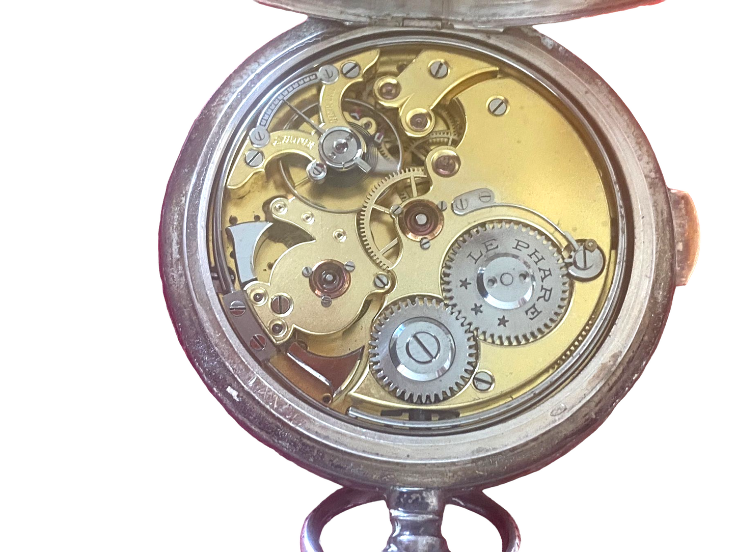 Le Phare (C. BARBEZAT-BAILLOT) Very Rare Vintage Silver Pocket Alarm Watch ca 1910'