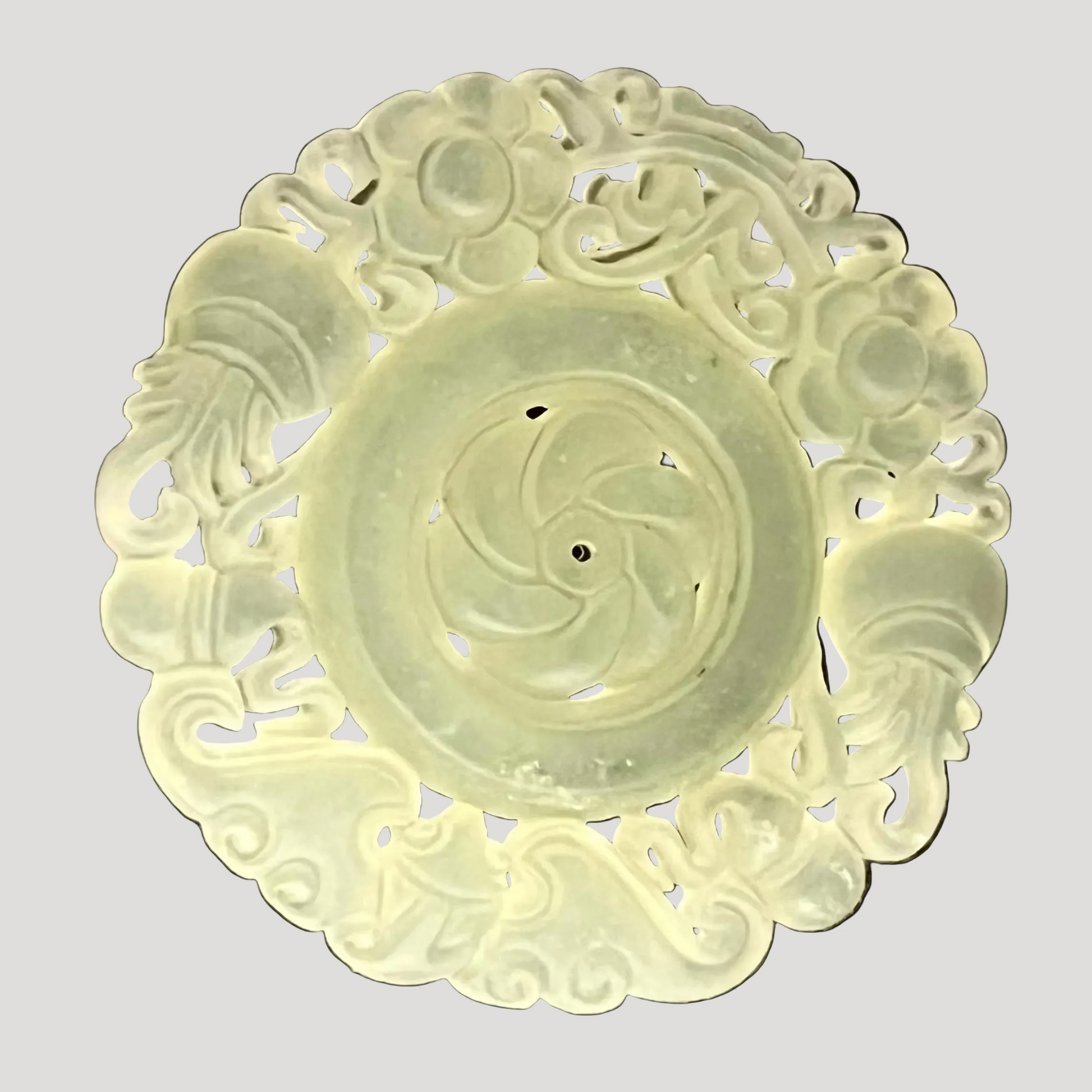 Antique jade sculpted plaque, early XXes China