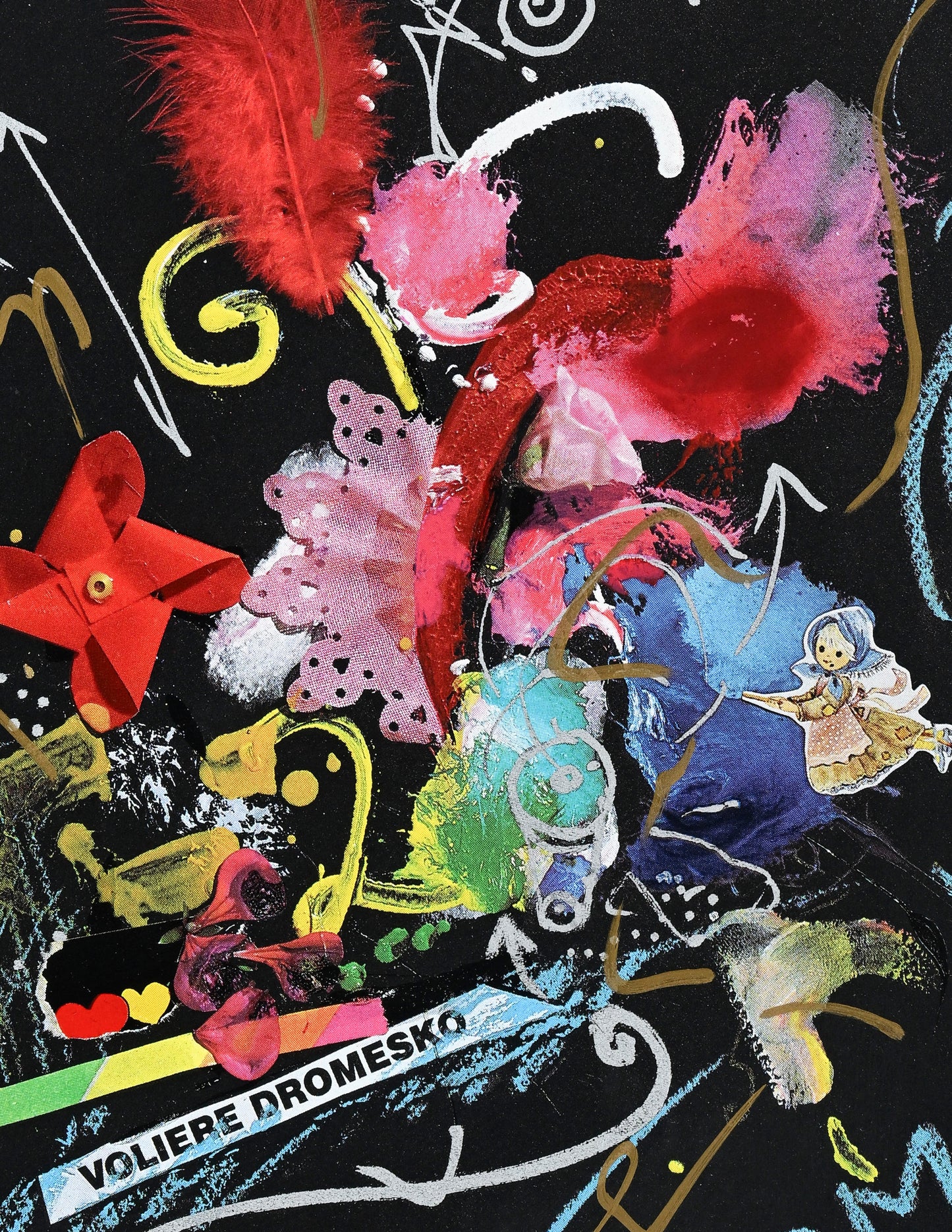 Jean Tinguely (1925–1991), after “Volière Dromesko,” Artwork, hand-inscribed, gold-lettered dedication