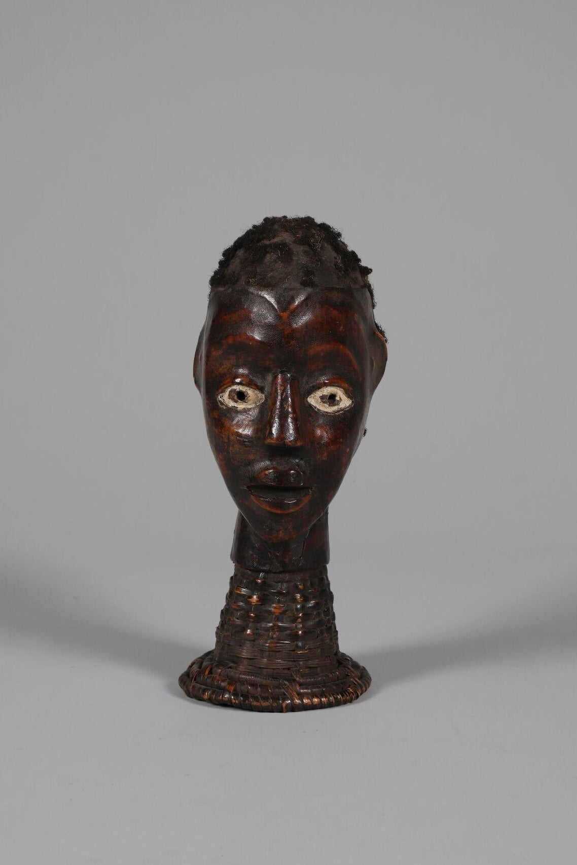 Ékoi Wood sculpted Head, Cross River region, Nigeria,  second half of the 20th century
