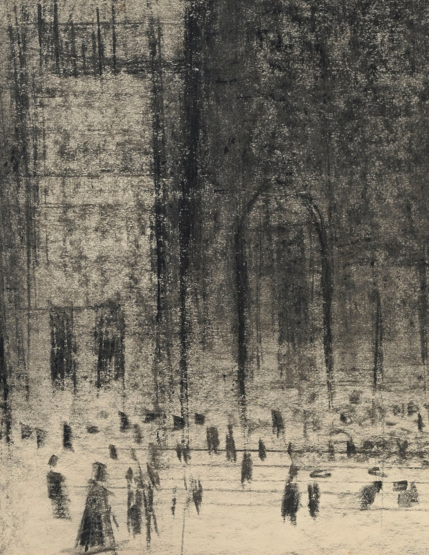 Walter Mafli (1915–2017), Cathedral, oil pastel on paper, signed