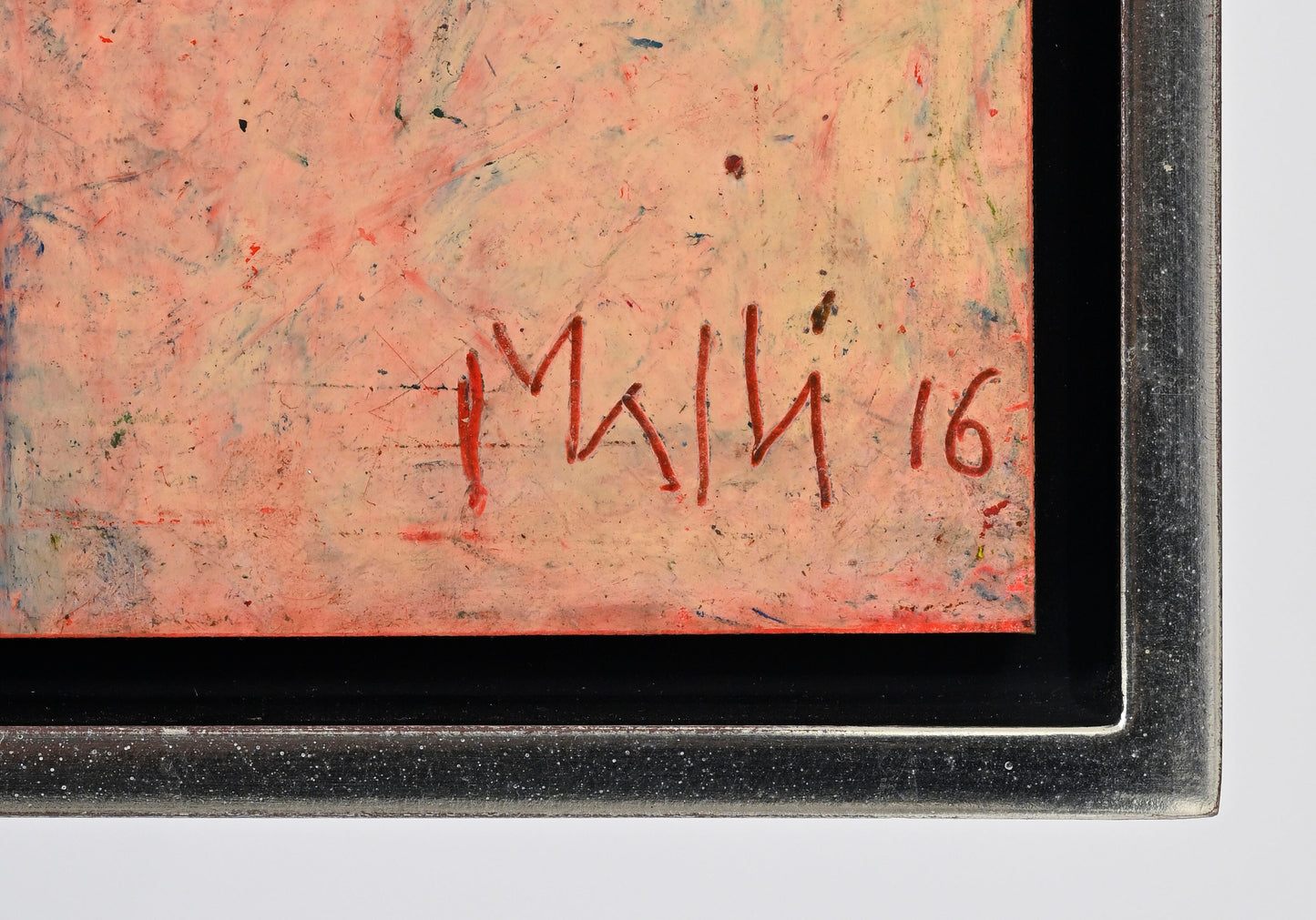 Walter Mafli (1915–2017), Painting 2016, oil pastel on cardboard mounted on panel, signed and dated