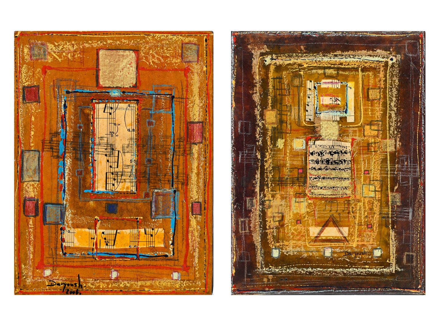 Daryoush Assadi (976), Pair of mixed-media artworks on paper 2006, signed