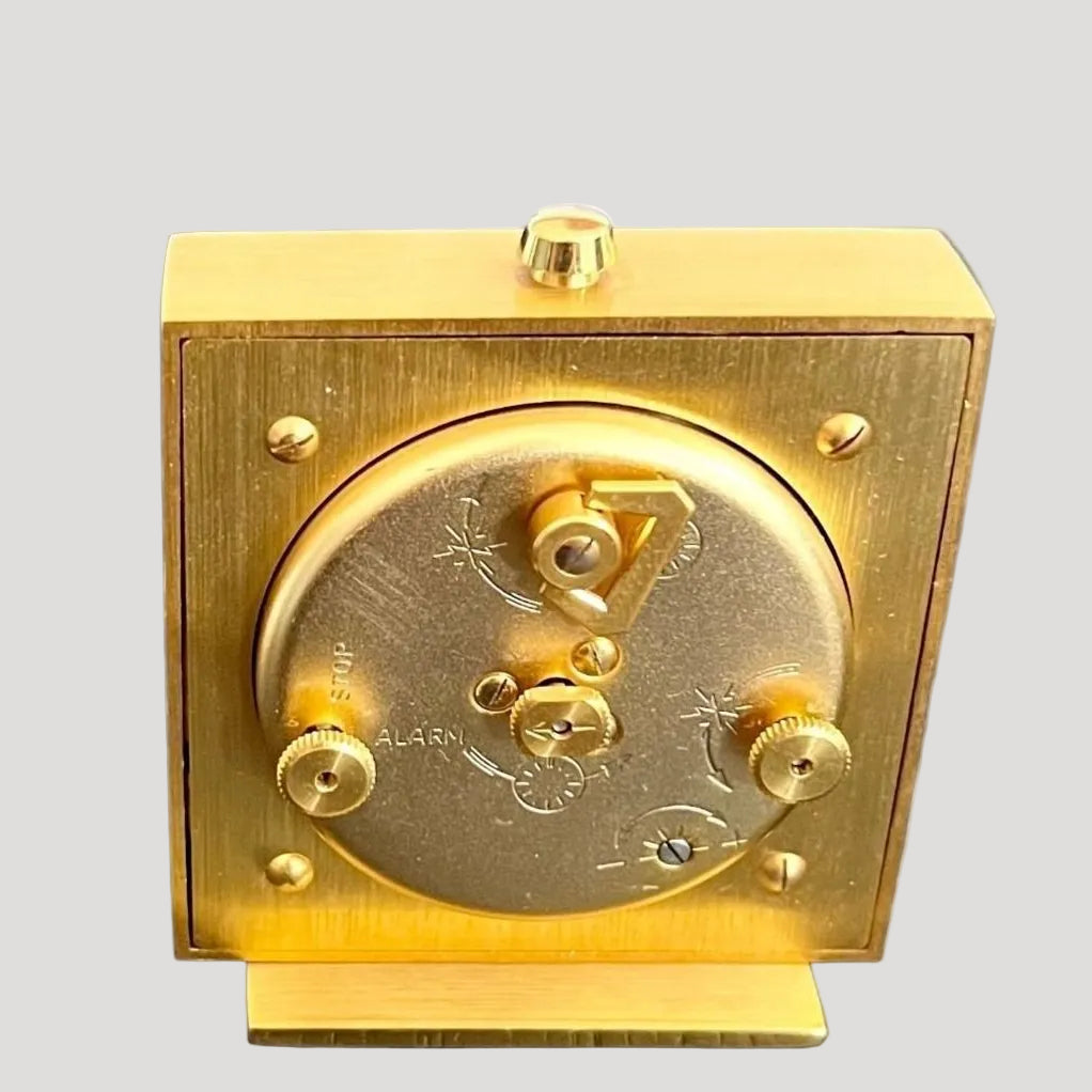 Jaeger-LeCoultre Lapis Lazuli 8 Days Alarm Table Clock/ Horloge de table 1960' & Certificate