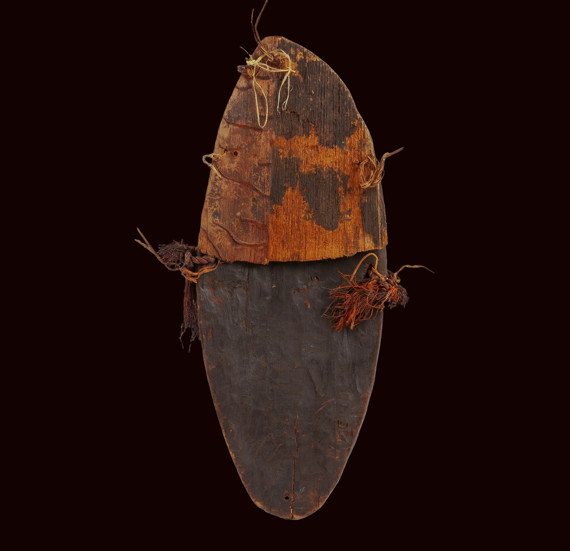 Latmul anthropomorphic mask in wood, Sepik, Papua New Guinea; height 51.5 cm