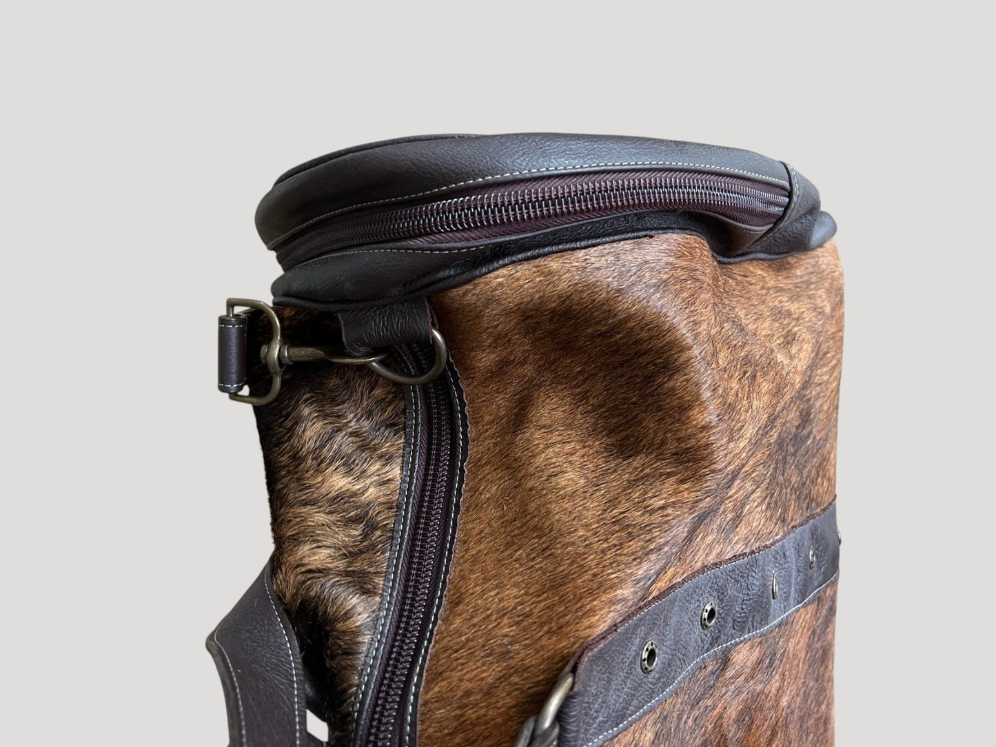 New Custom made fur & leather travel hand bag Unique New