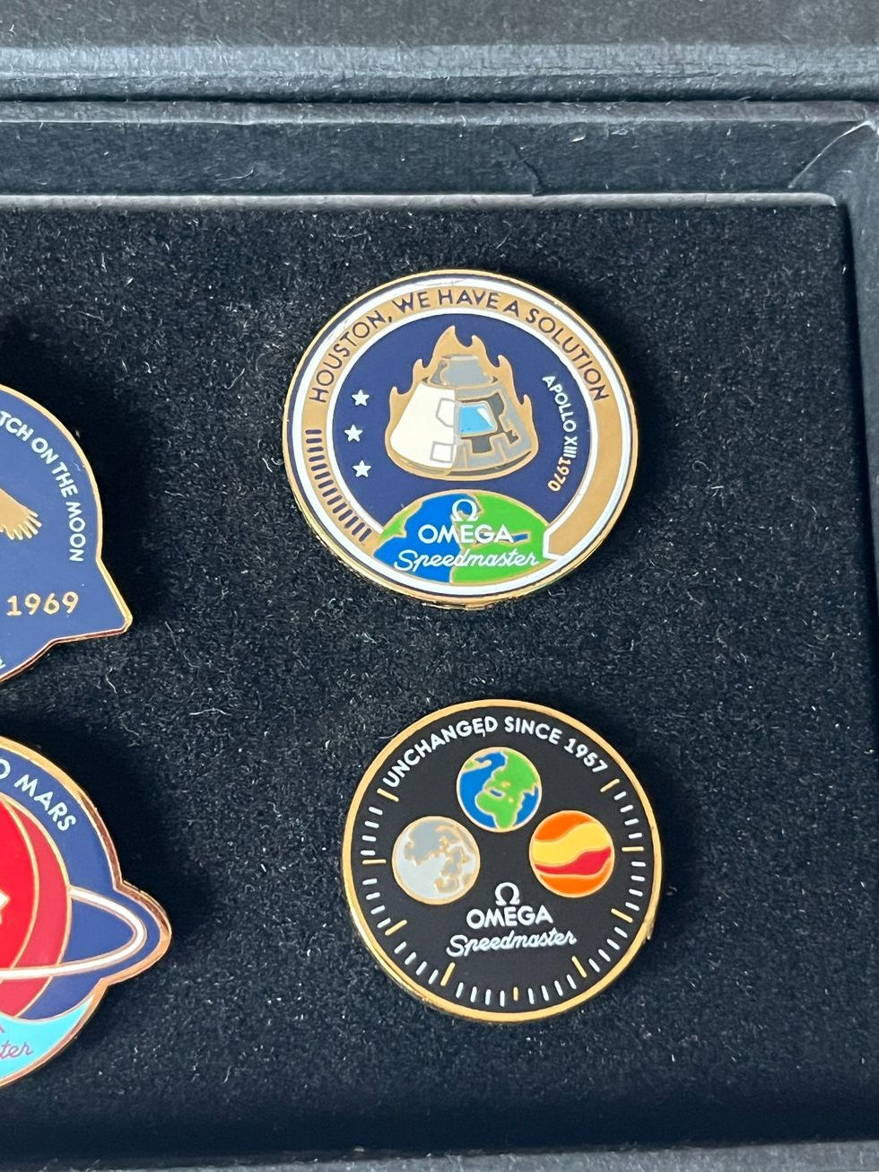 Omega Speedmaster 50th Anniversary Pins Limited Edition Collection