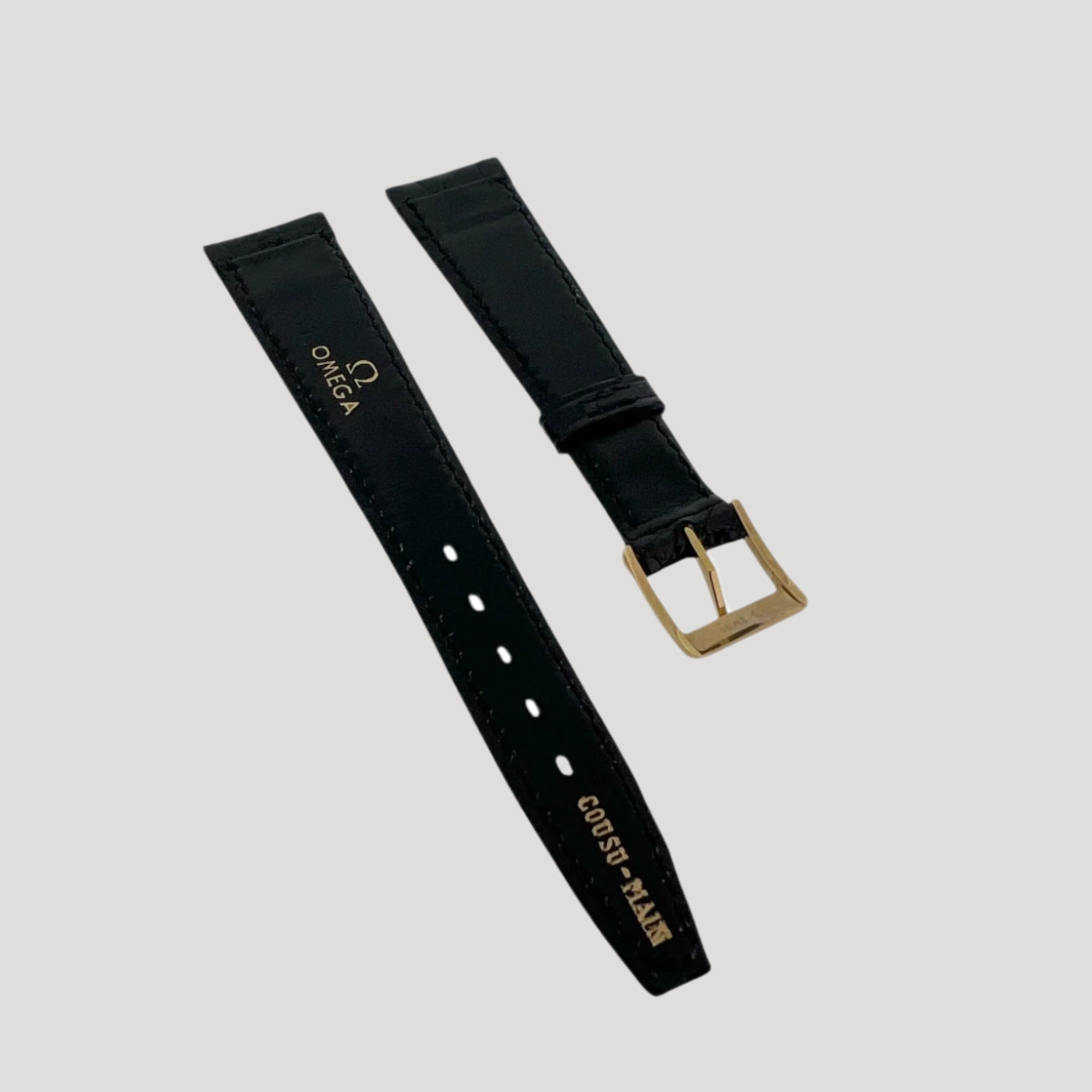 omega black croco band with golden buckle