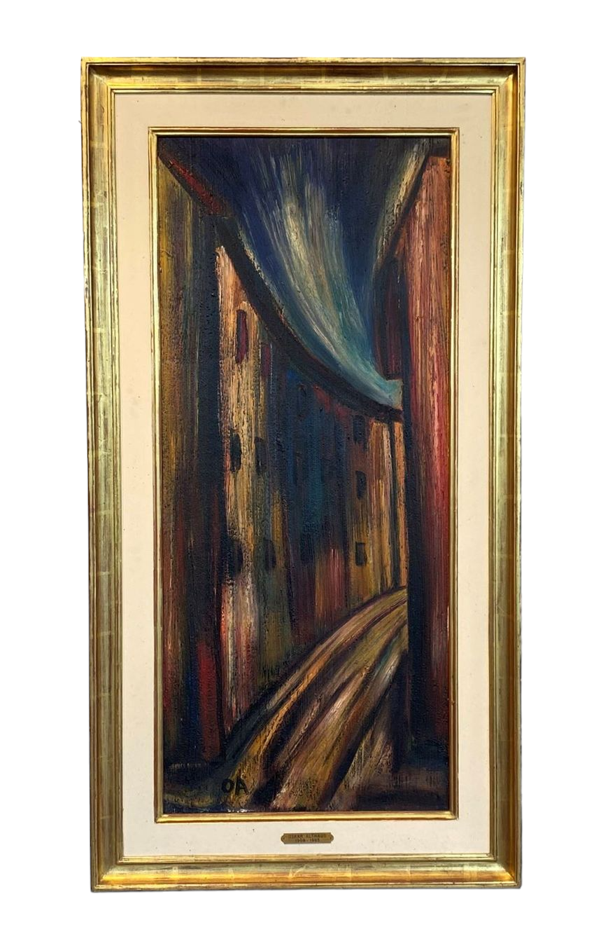 Oskar Althaus, oil painting "City Street