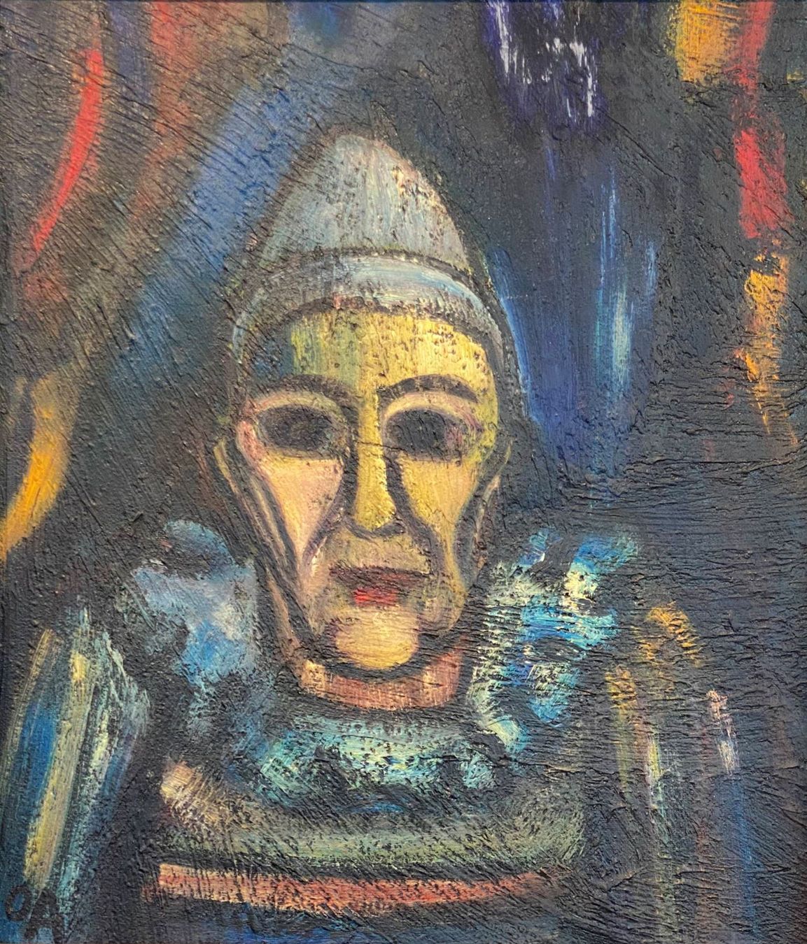Oskar Althaus, oil painting 'The Circus Clown'