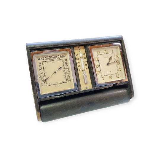 Jaeger-LeCoultre Pendulette / Desk Clock Art-Deco 8 jours Double 1950' Rare Collector'
