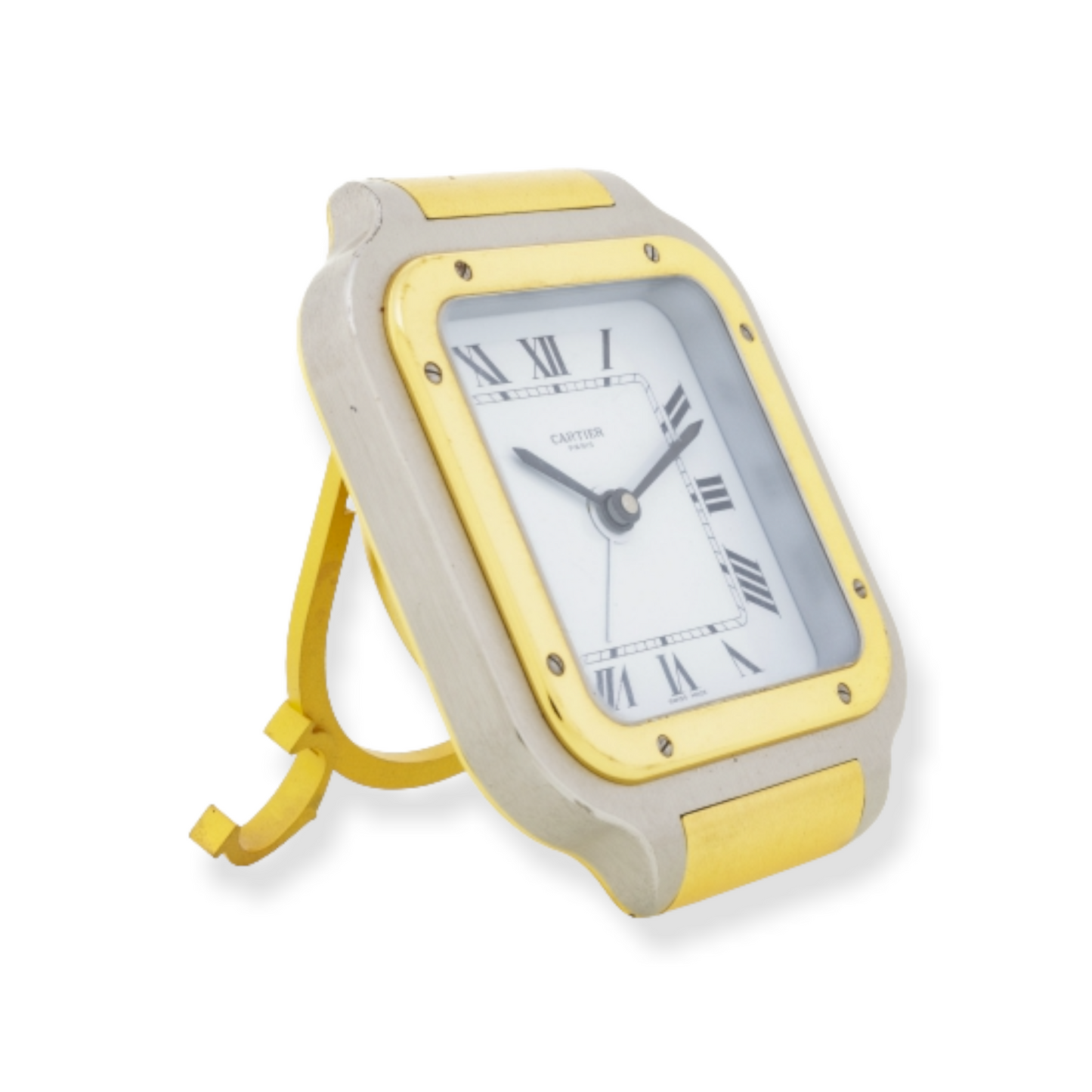 Cartier Santos Ref. 7508 two tone alarm Table Clock Horloge 1990'