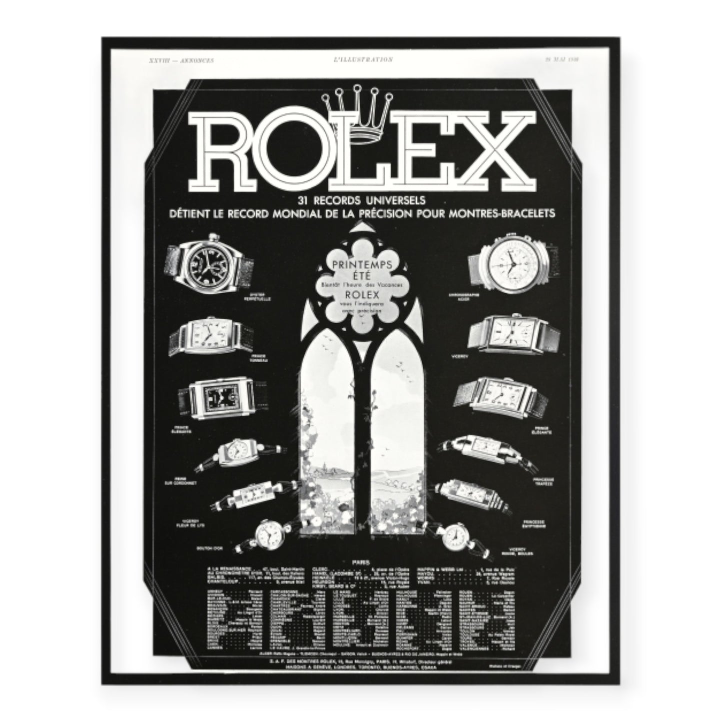 Rolex Affiche Publicitaire /Advertising Poster ca 1930