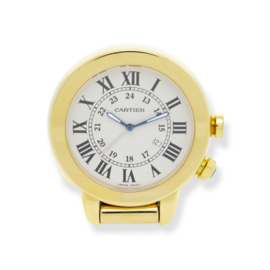 Cartier Ref. 2984, gilt metal alarm table clock horloge