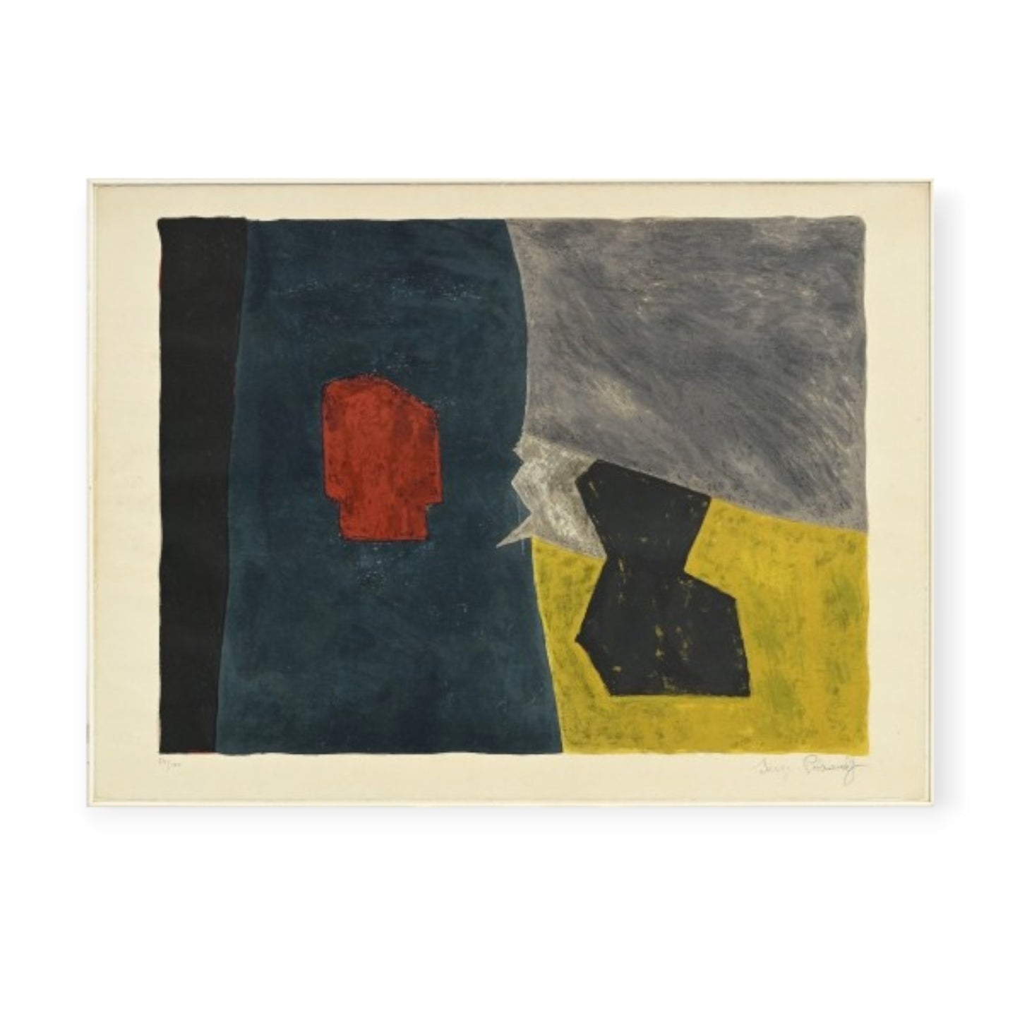 Serge Poliakoff ( 1900-1969), lithograph in color,1958, numbered 39/100 and signed