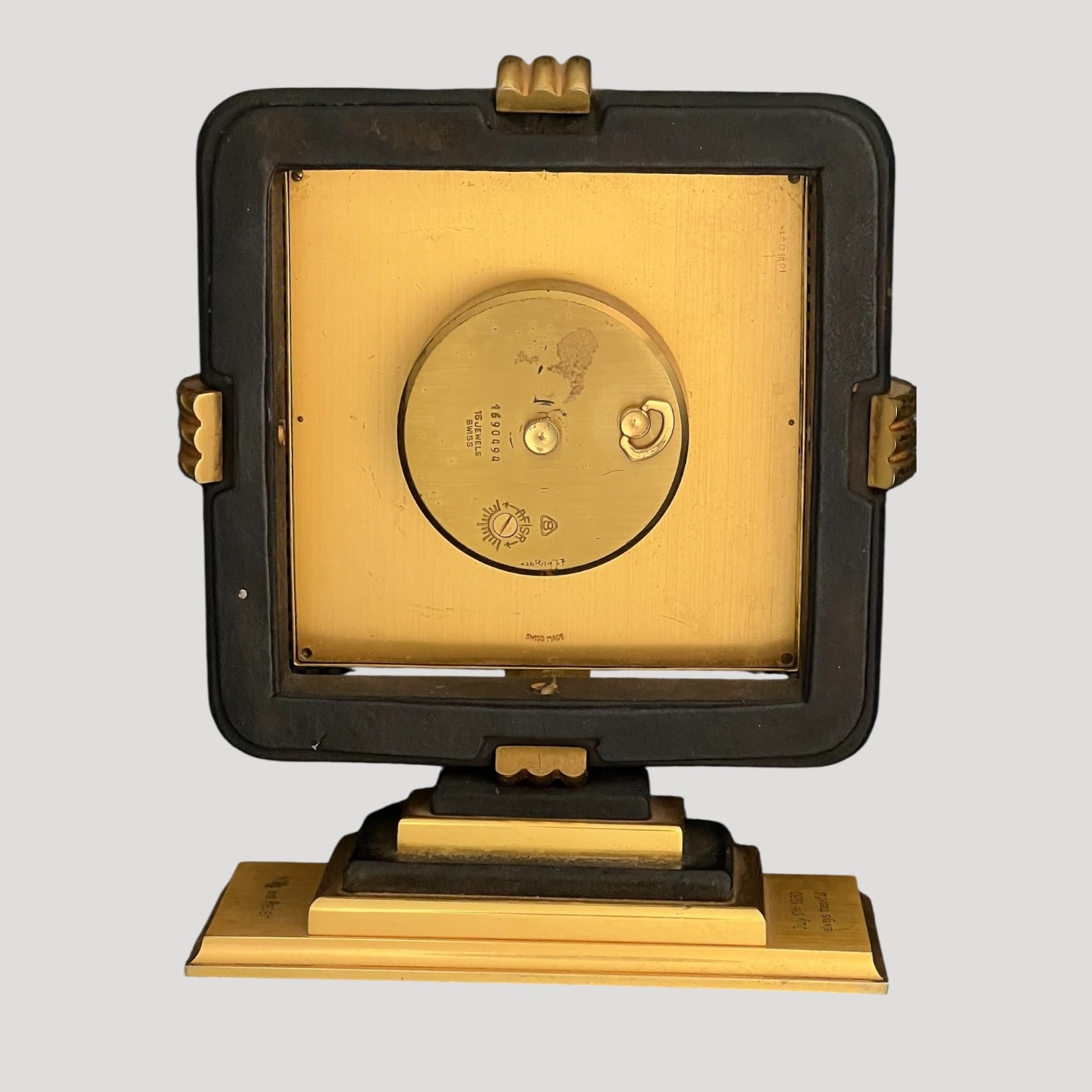 Bucherer 8. Days Brass Table Clock /Horloge de table/Tischuhr Rare ca 1980