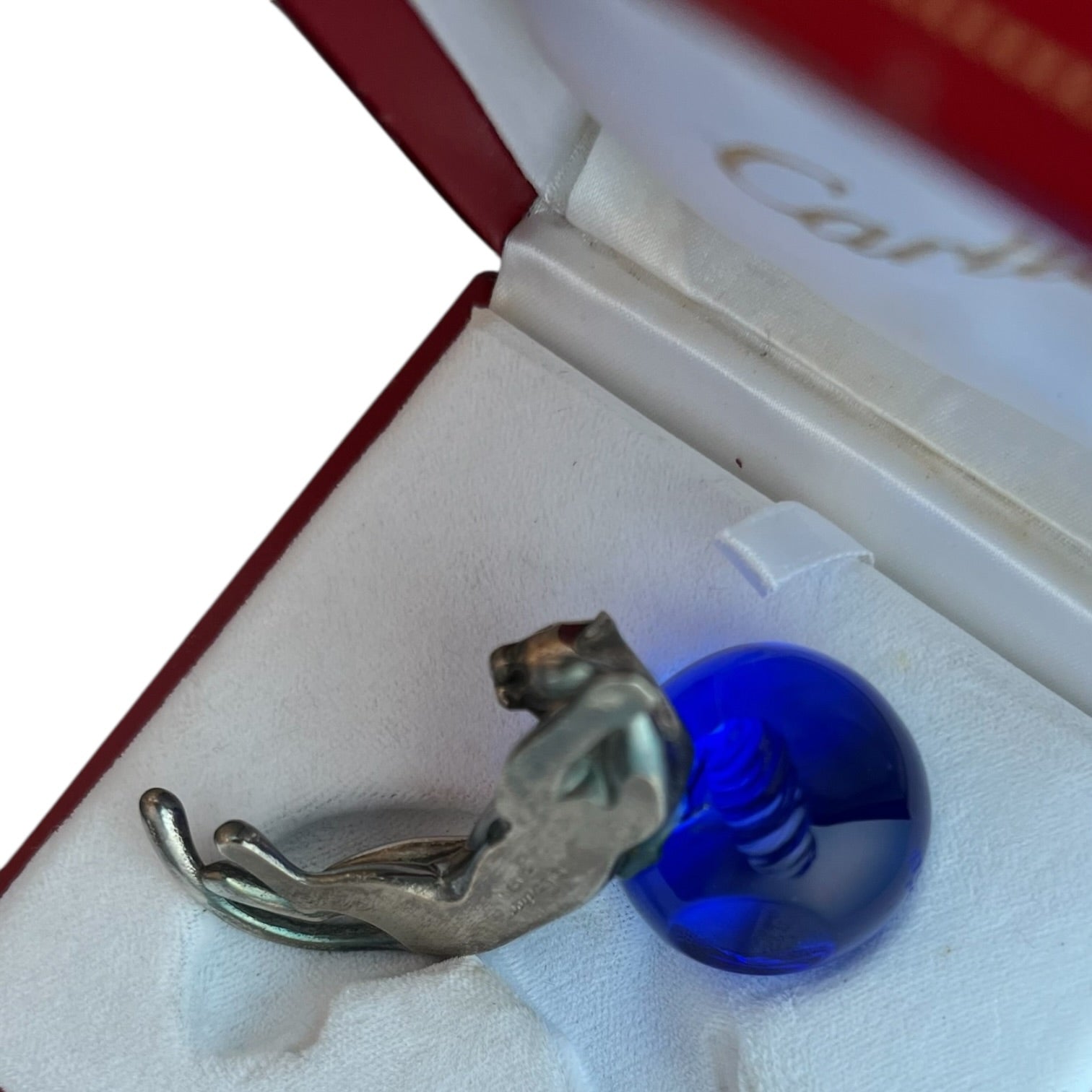 Cartier Rare Silver Panthère Paperweight / Presse Papier / Briefbeschwerer