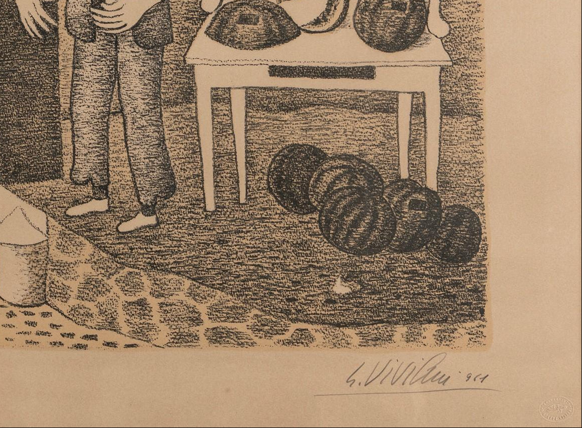 Giuseppe Viviani (1898-1965) - Signed Lithograph, Caterattaio  1961
