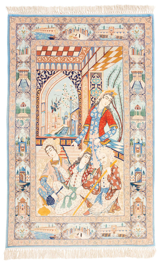 Isfahan-Figural Carpet/ Tapis/ Teppich Iran, XXe s