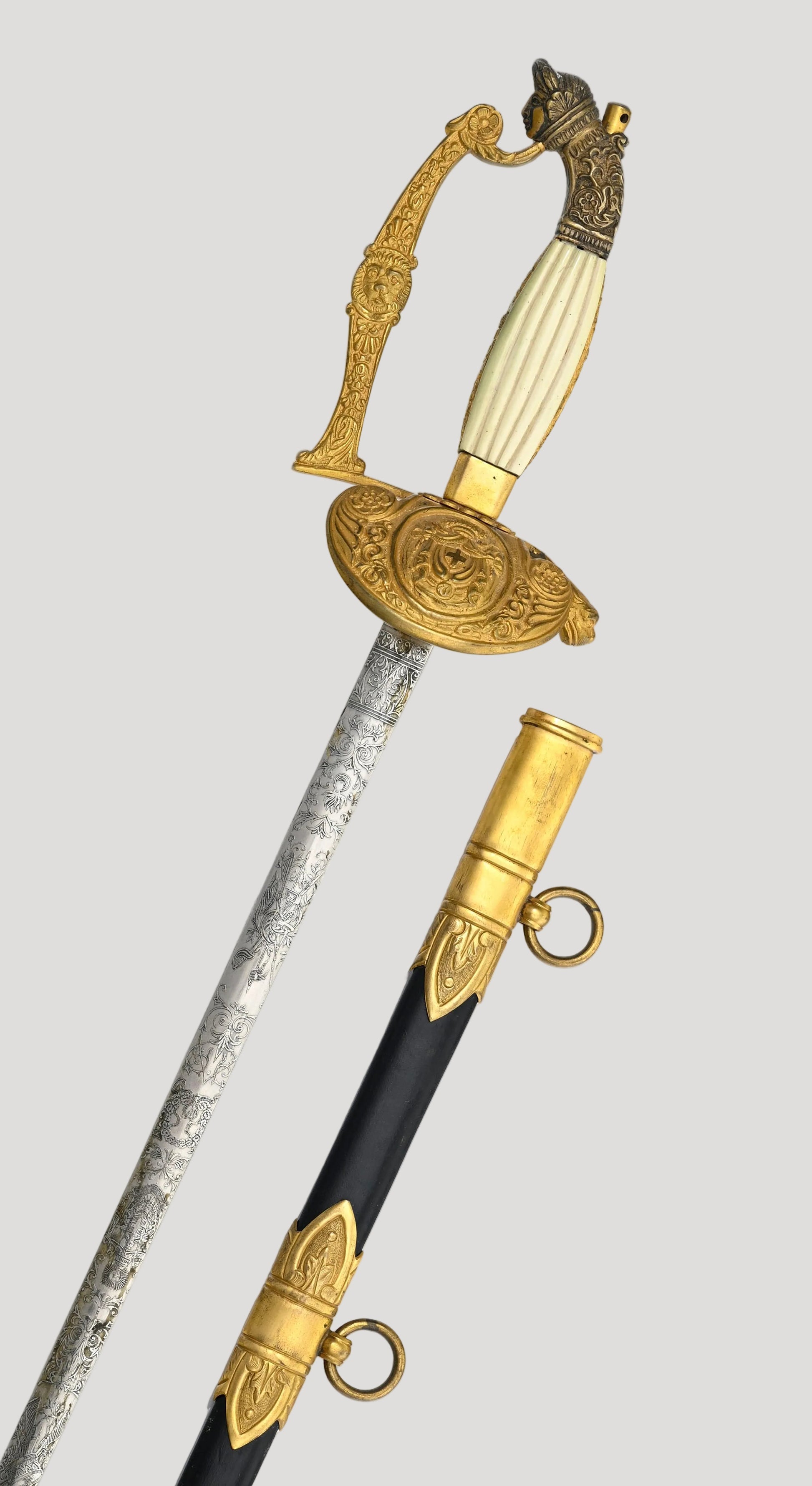 Kingdom of Italy, ceremonial sword circa 1930 with Savoy Crown symbols