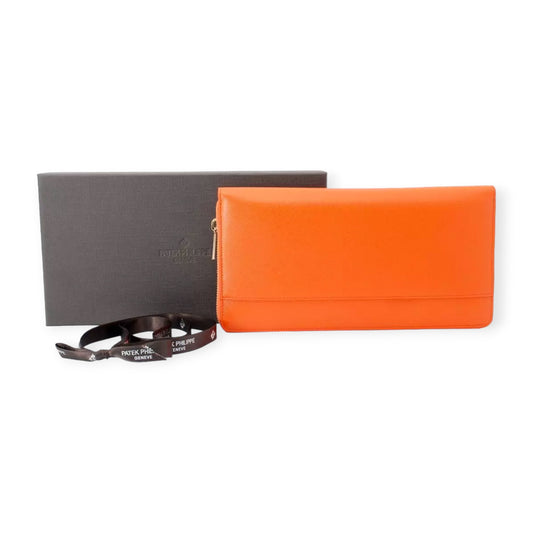 Patek Philippe Grand Portefeuille/Portemonnaie/ leather Orange Wallet Lady