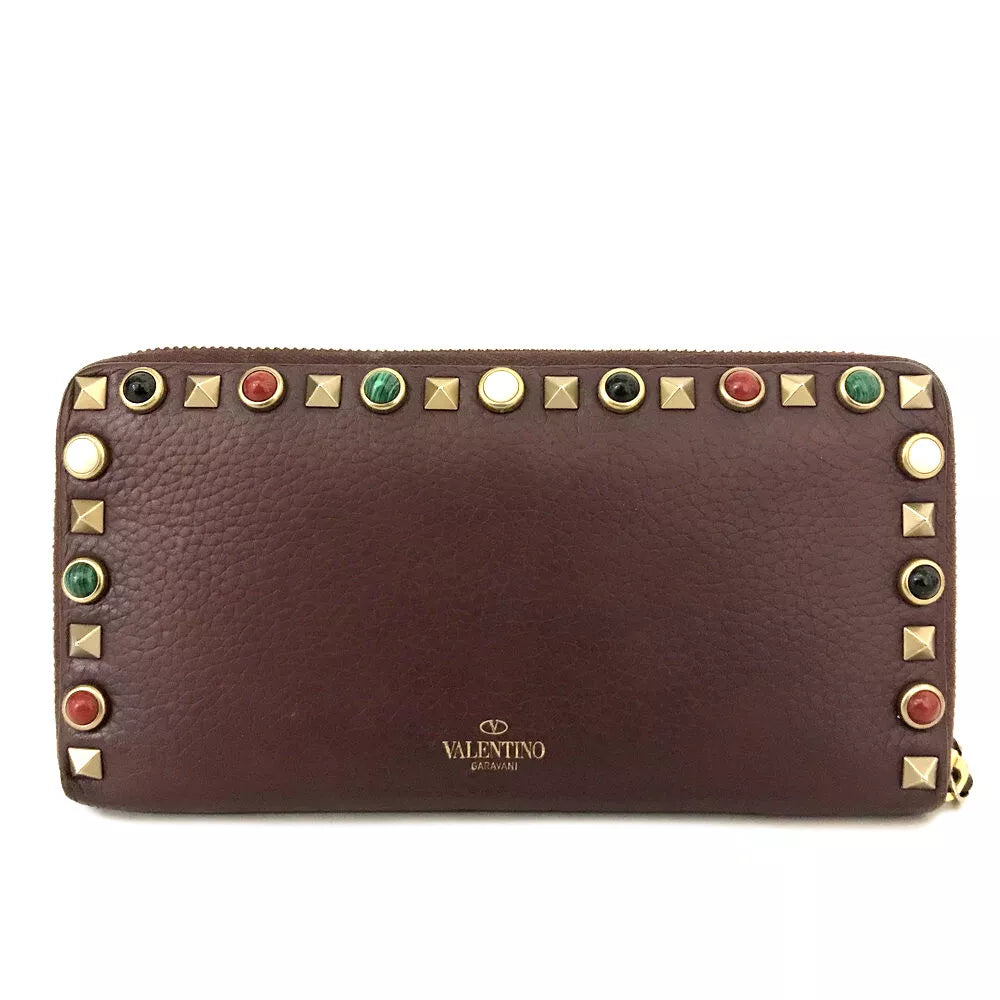 Valentino Caravani colorful stones rock studs wallet leather bag / sac / tasche Rare