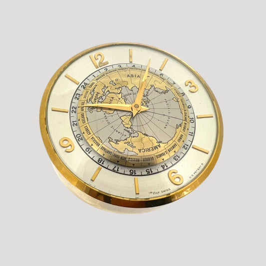 swiss desk clock world time