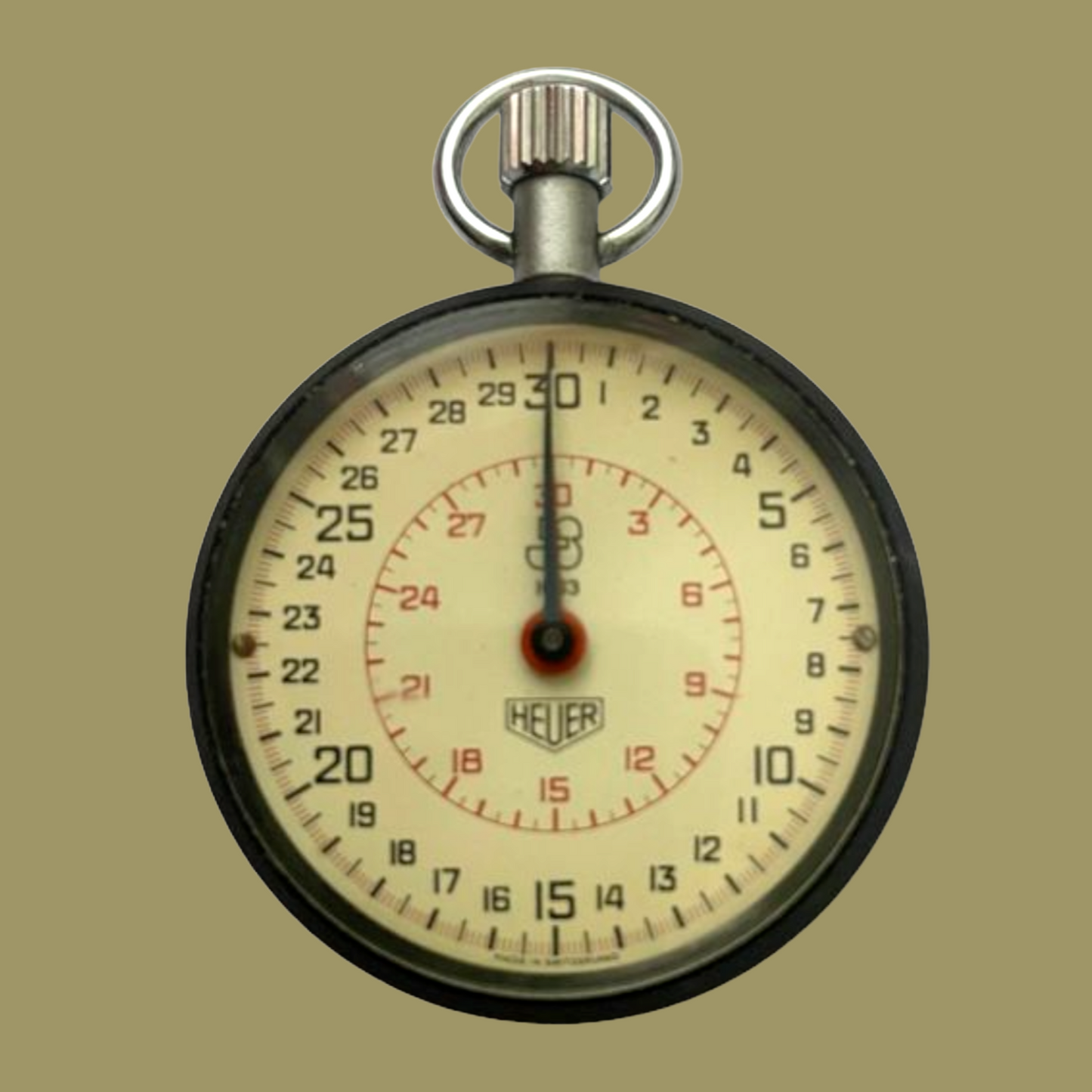 Heuer Vintage Stopwatch Stopuhr Beautiful Patina Dial Rare