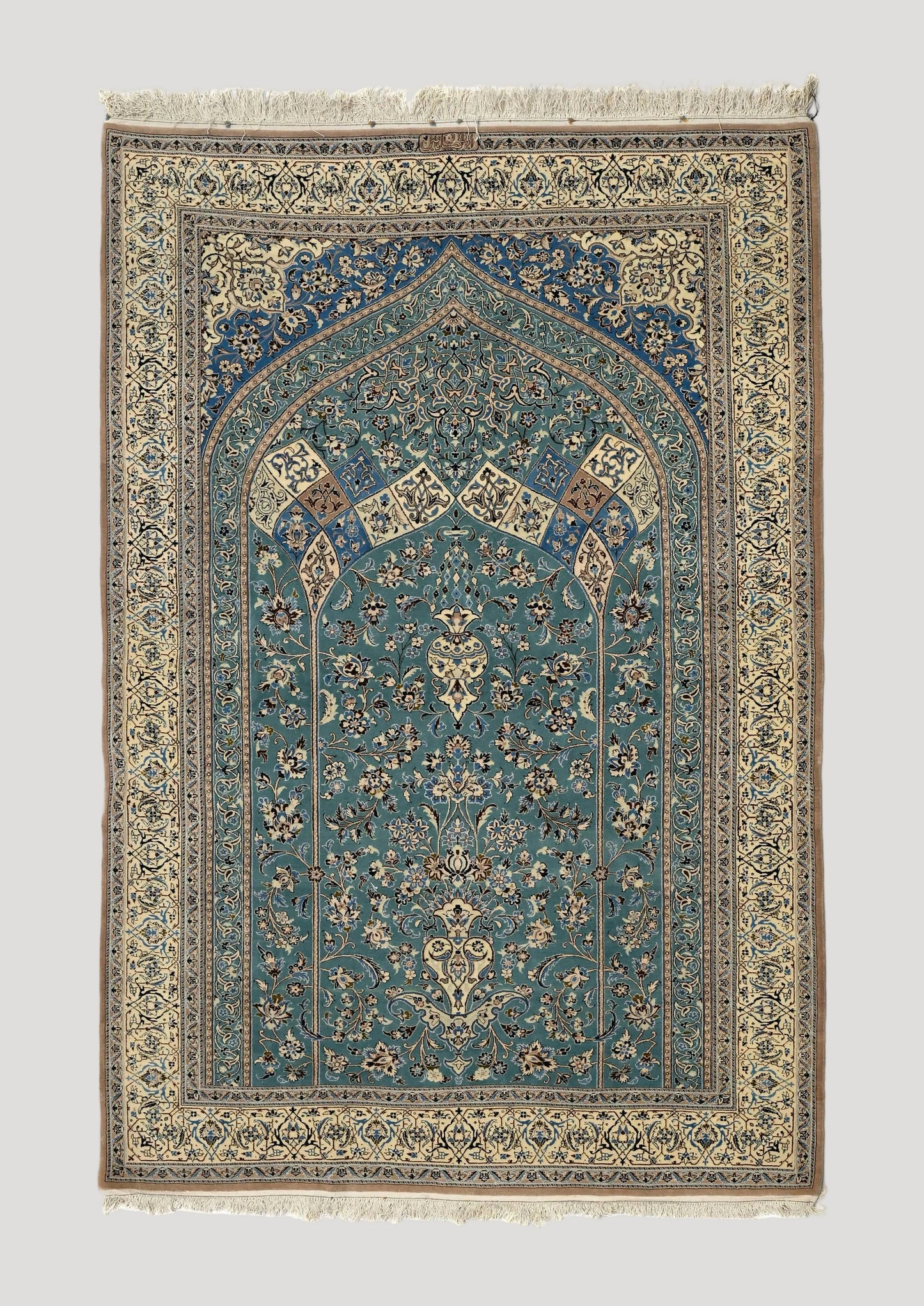 Naïn carpet in wool and silk by Habibian, Iran,  20th century,