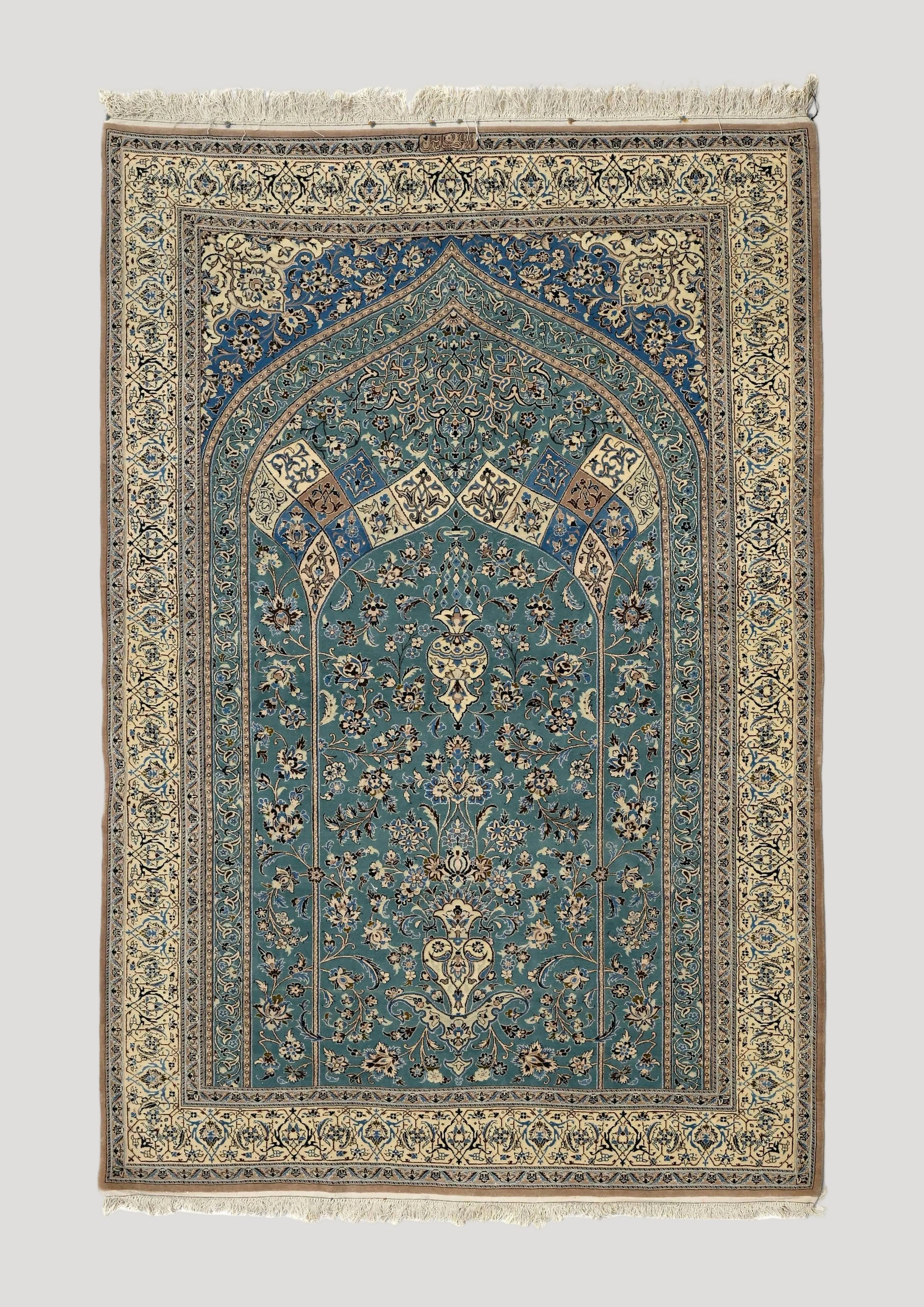 Naïn carpet in wool and silk by Habibian, Iran,  20th century,