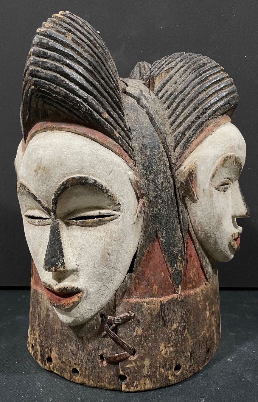 Magnificent Punu Gabon 4 heads mask 19-20 century