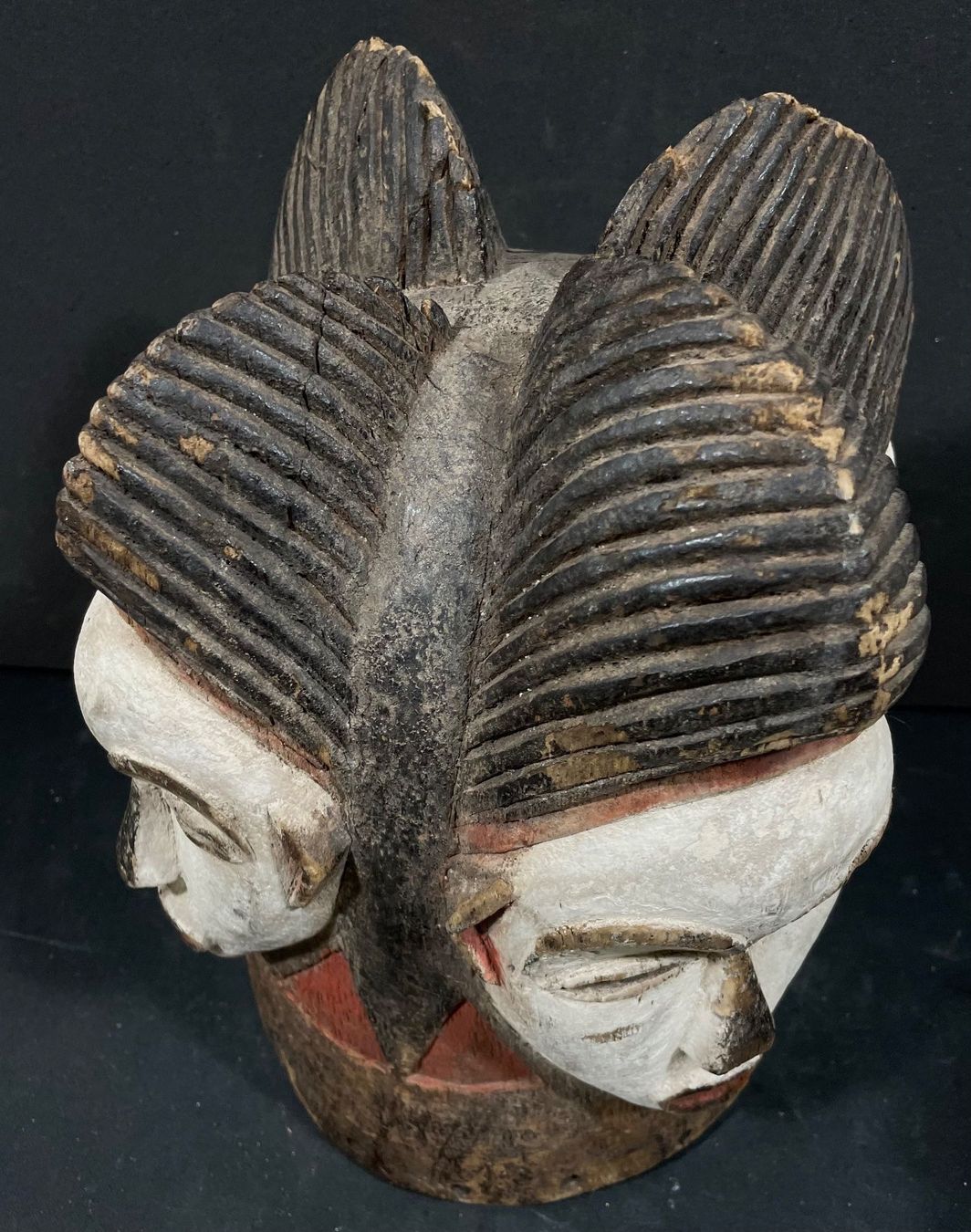 Magnificent Punu Gabon 4 heads mask 19-20 century