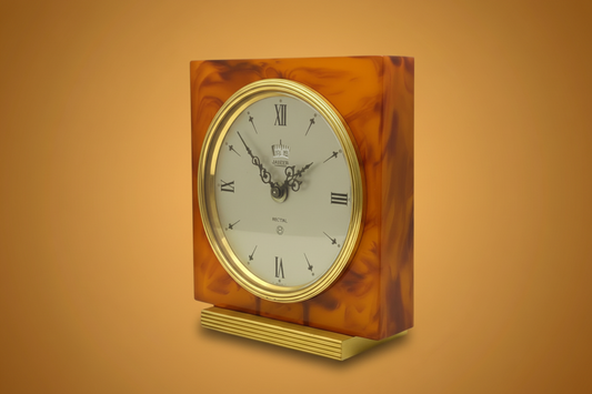 Jaeger-LeCoultre Recital. tortoiseshell-style case 8 Days travel alarm clock, 1960s