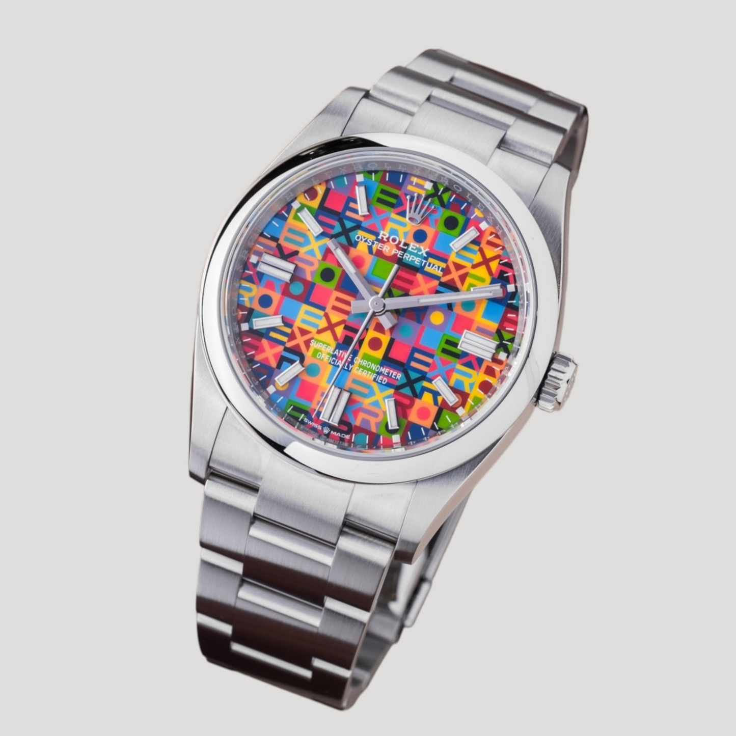 Rolex Oyster Perpetual 126000 Multicolored Jubilee Motif Dial NEW Full Set