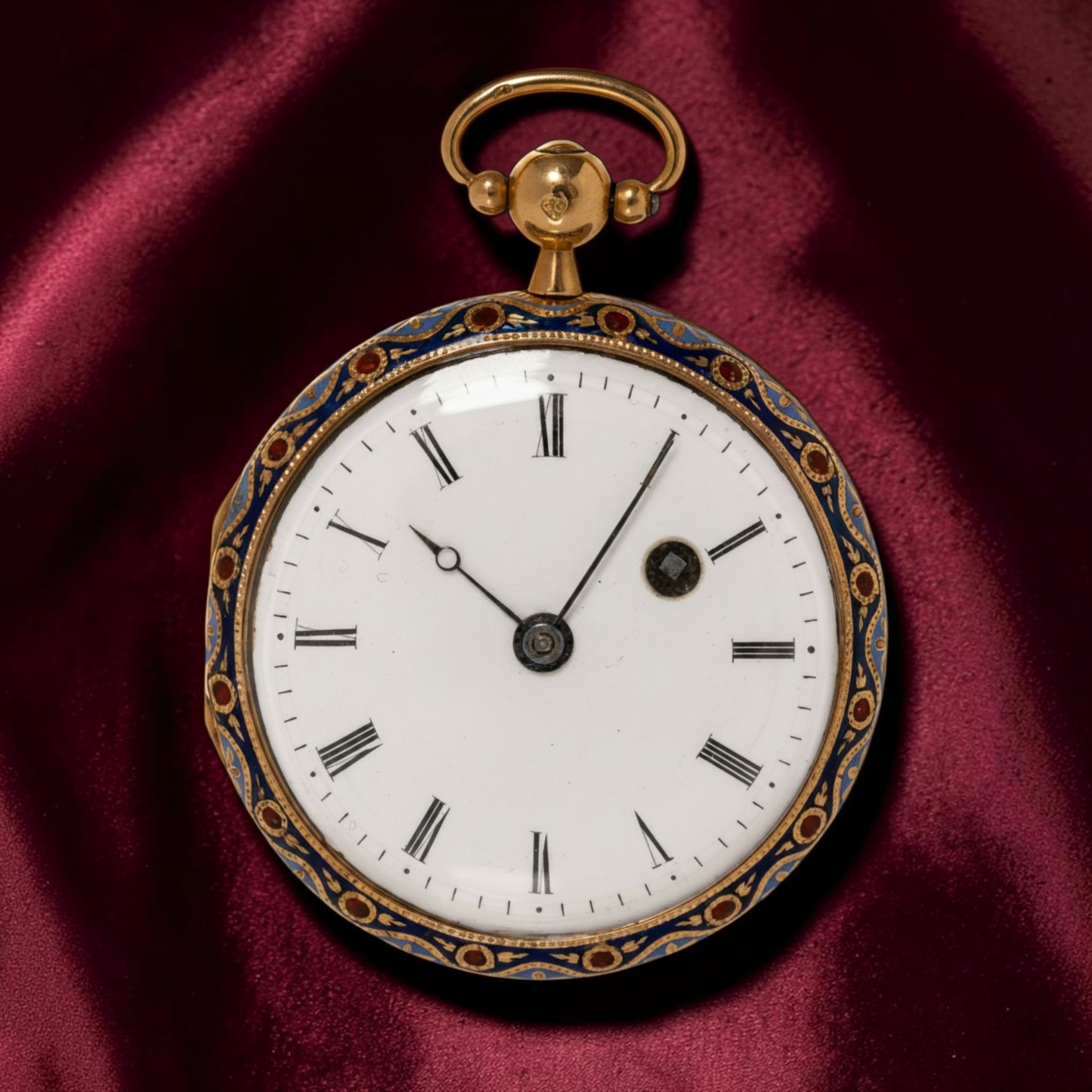 18k Gold Enamel Hand painted pocket watch 1850' Rare Collector