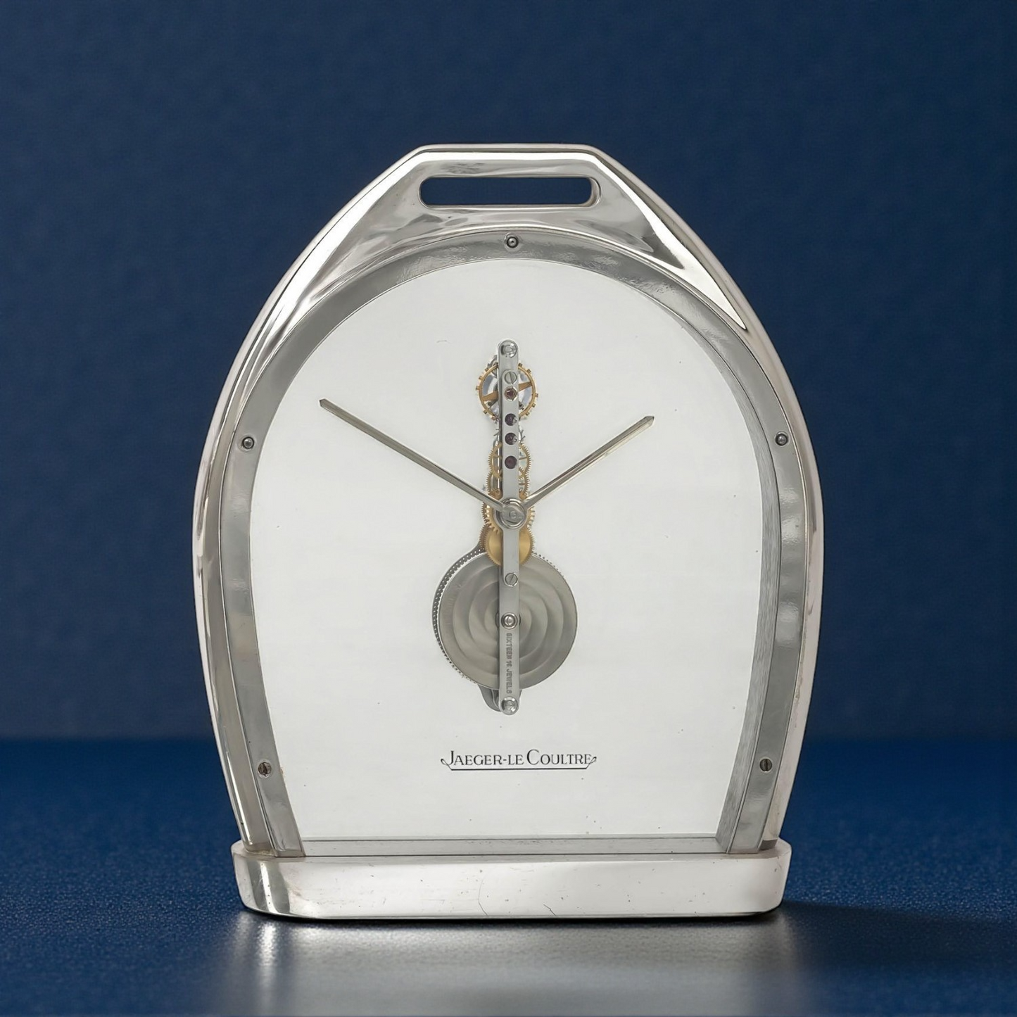 Jaeger-LeCoultre 8 Days Etrier for Hermès Baguette Table Clock / Pendulette Rare