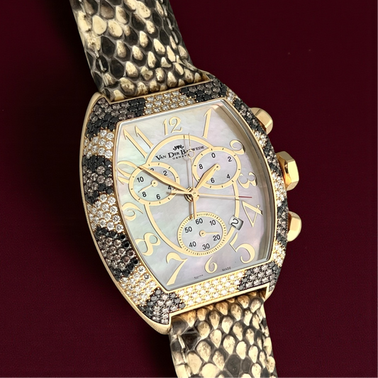 Van der Bauwede Magnum Chronograph Saphirs & White and Black Diamonds NEW