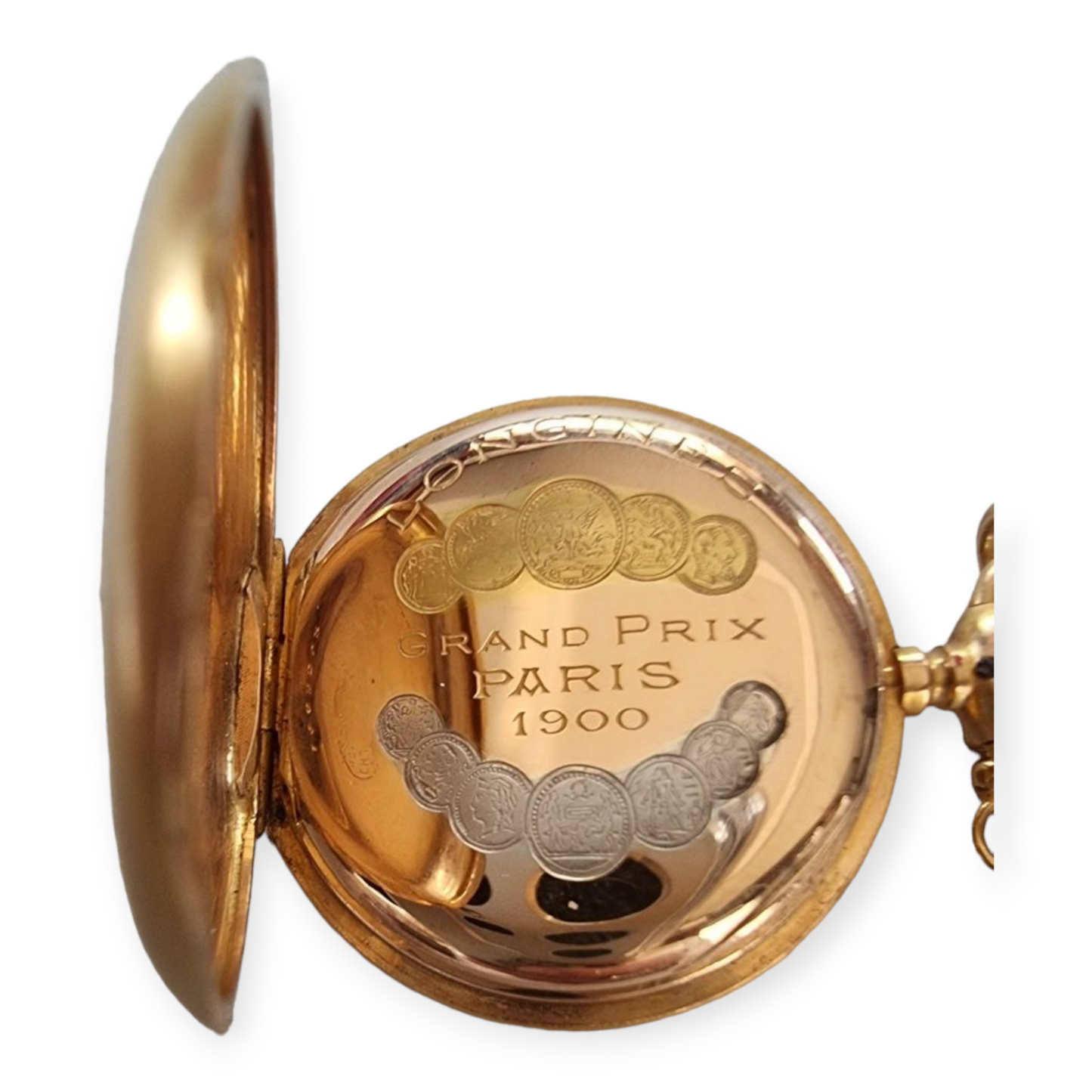Longines A Fine & Rare Antique 18k Pocket Pendant Watch Rich Enameled motif with old cut diamonds.