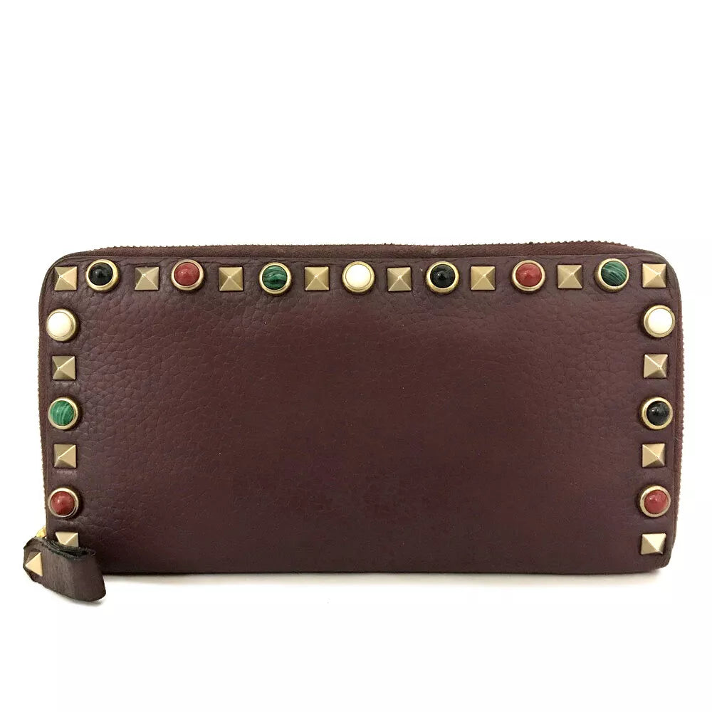 Valentino Caravani colorful stones rock studs wallet leather bag / sac / tasche Rare