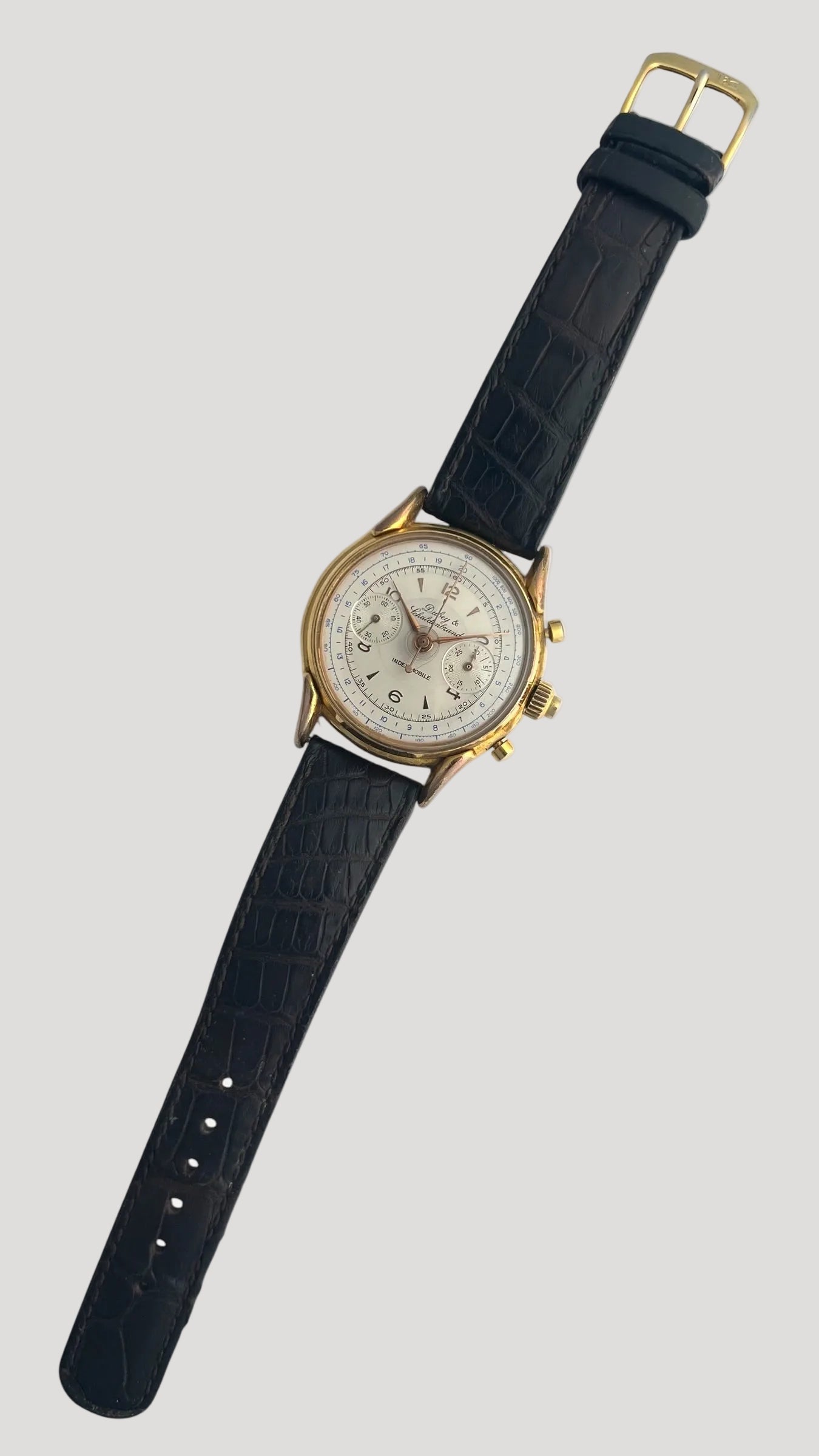 Dubey & Schaldenbrand Open Case Vintage Index Mobile Split Seconds Rattrapante Chronograph Wristwatch
